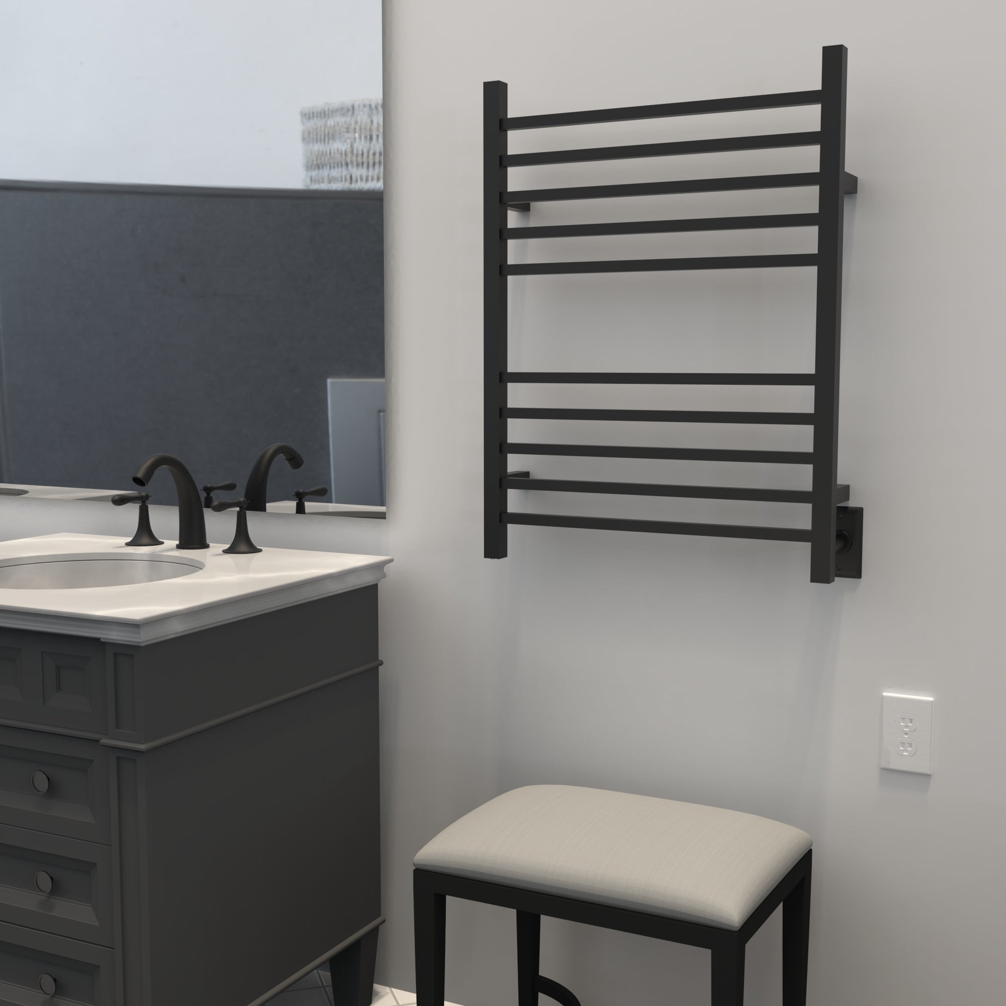 Amba Radiant Square Hardwired + Plug-in Combo 10 Bar Towel Warmer
