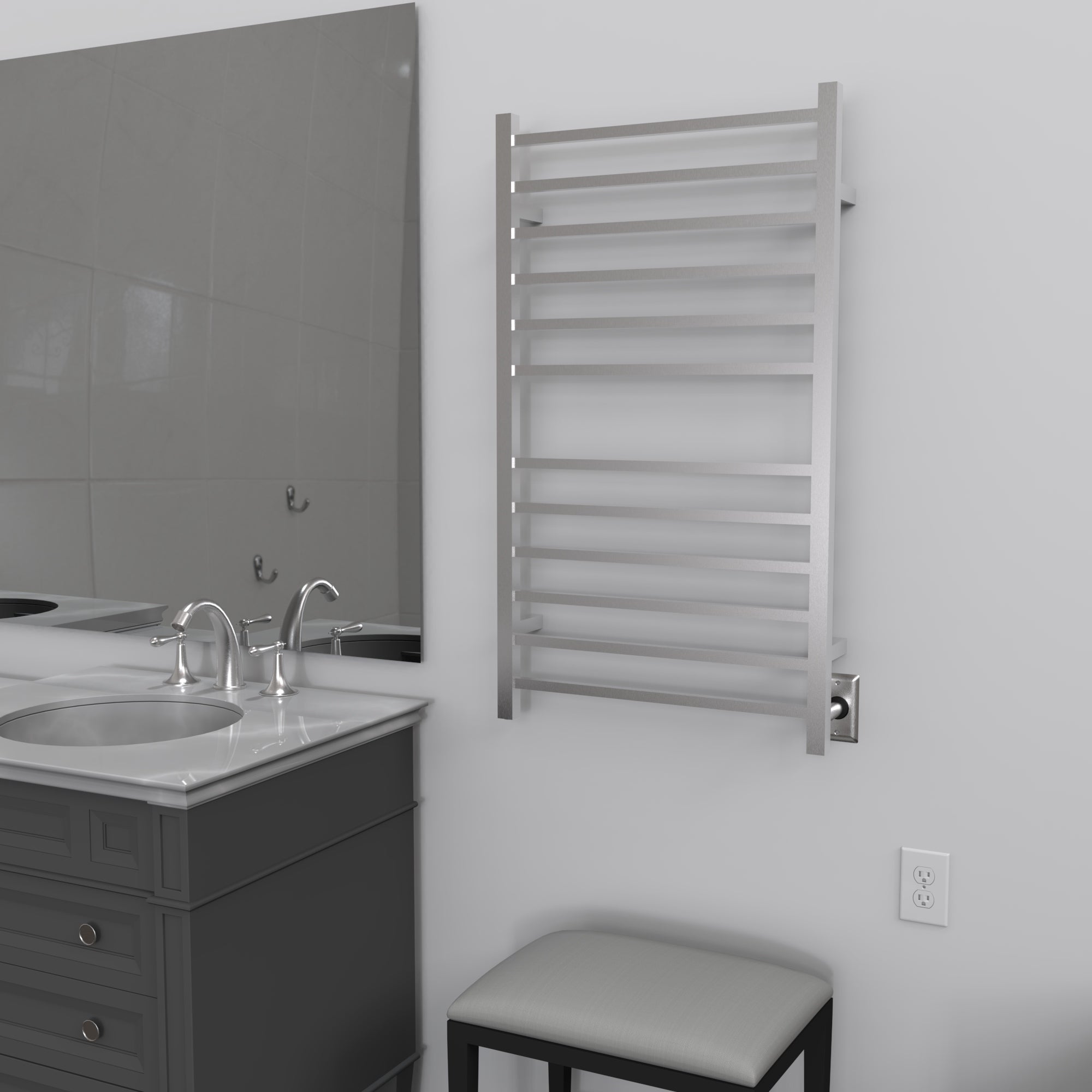 Amba Radiant Large Square Hardwired + Plug-in Combo 12 Bar Towel Warmer