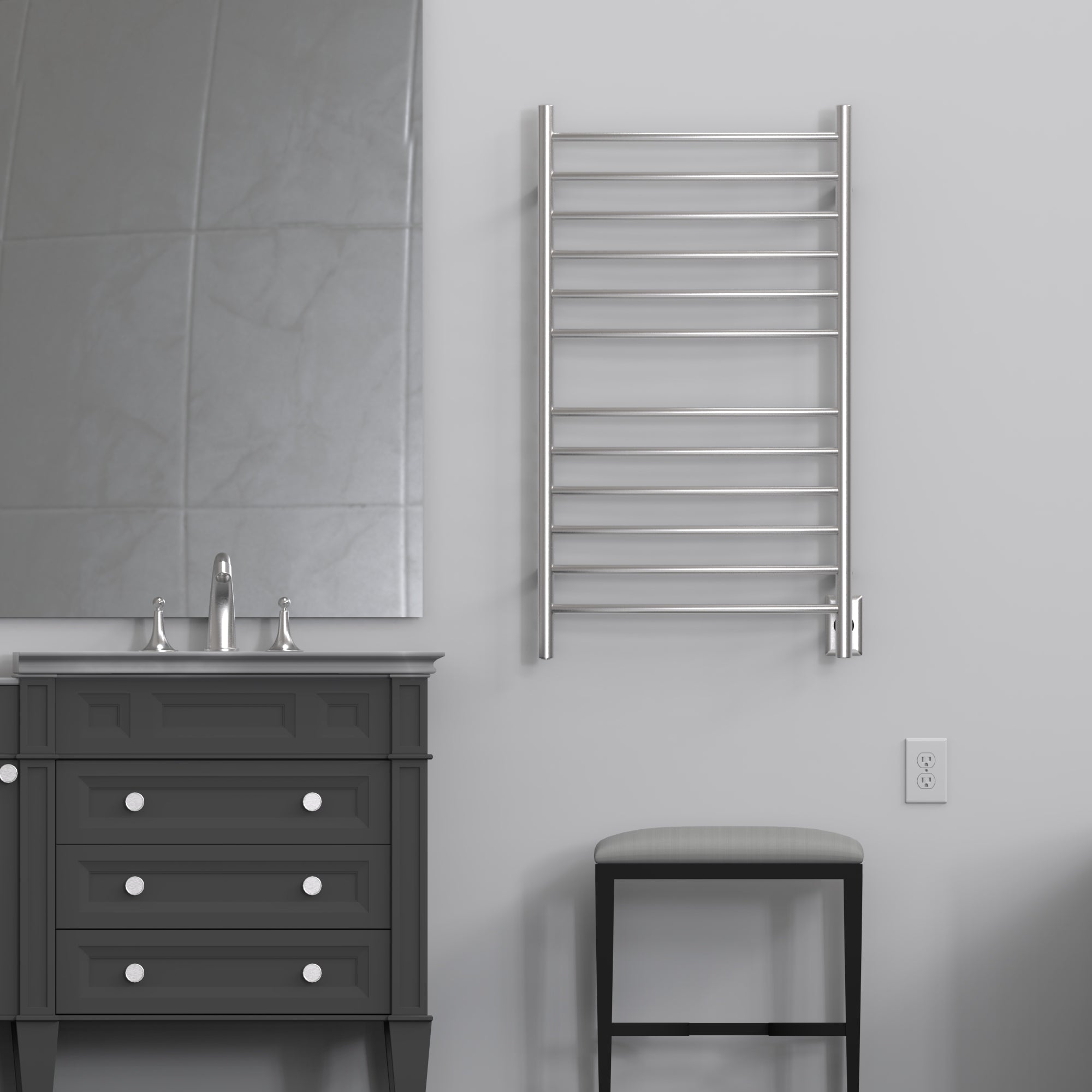 Amba Radiant Large Hardwired + Plug-in Combo Curved 12 Bar Towel Warmer