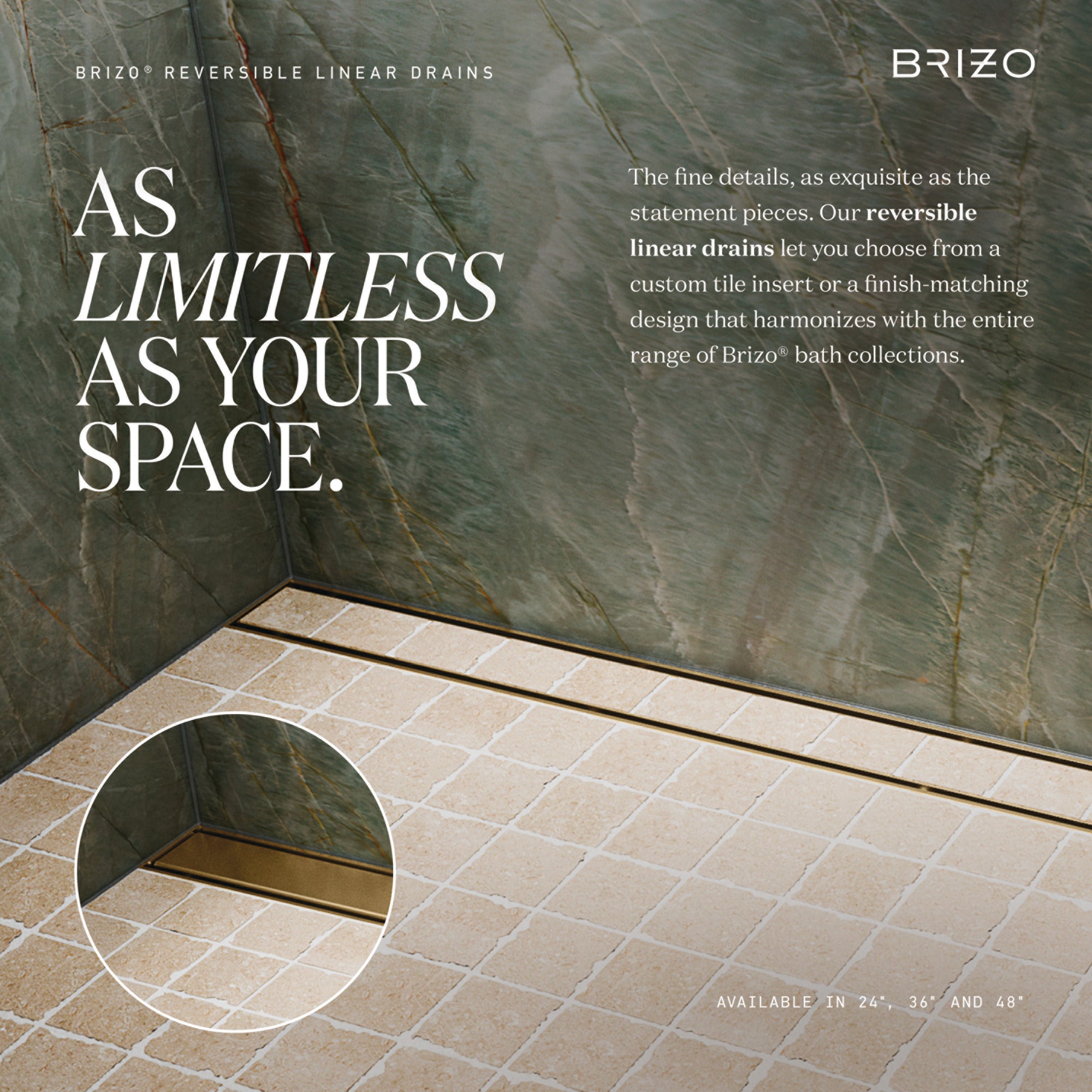 Brizo Other 48" Reversible Linear Shower Drain