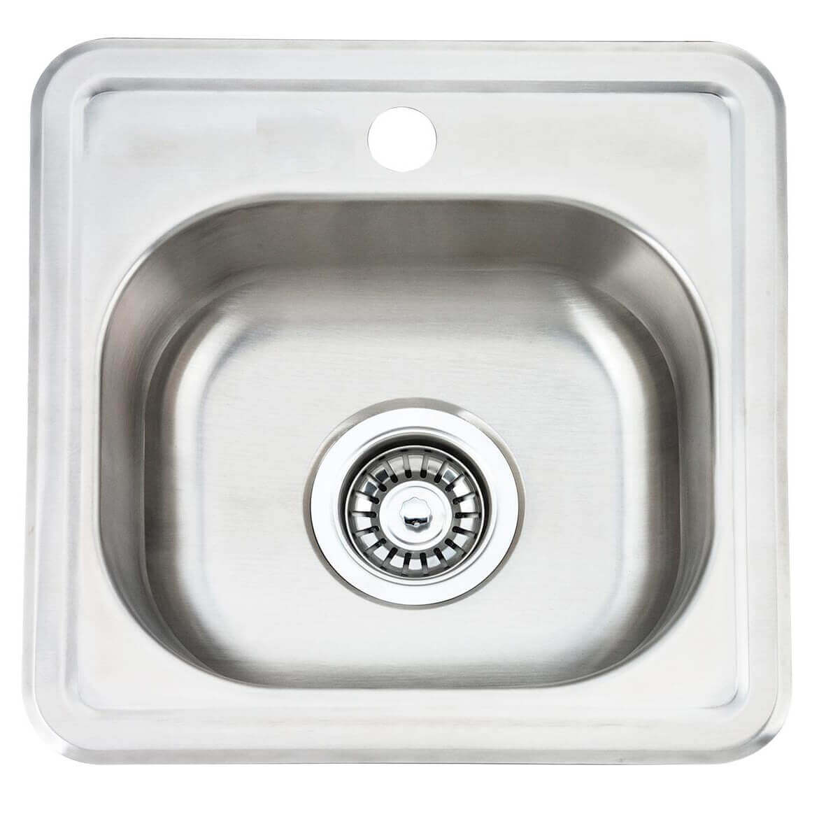 Fine Fixtures S202 15x15 Stainless Steel Top-Mount Single Bowl Sink
