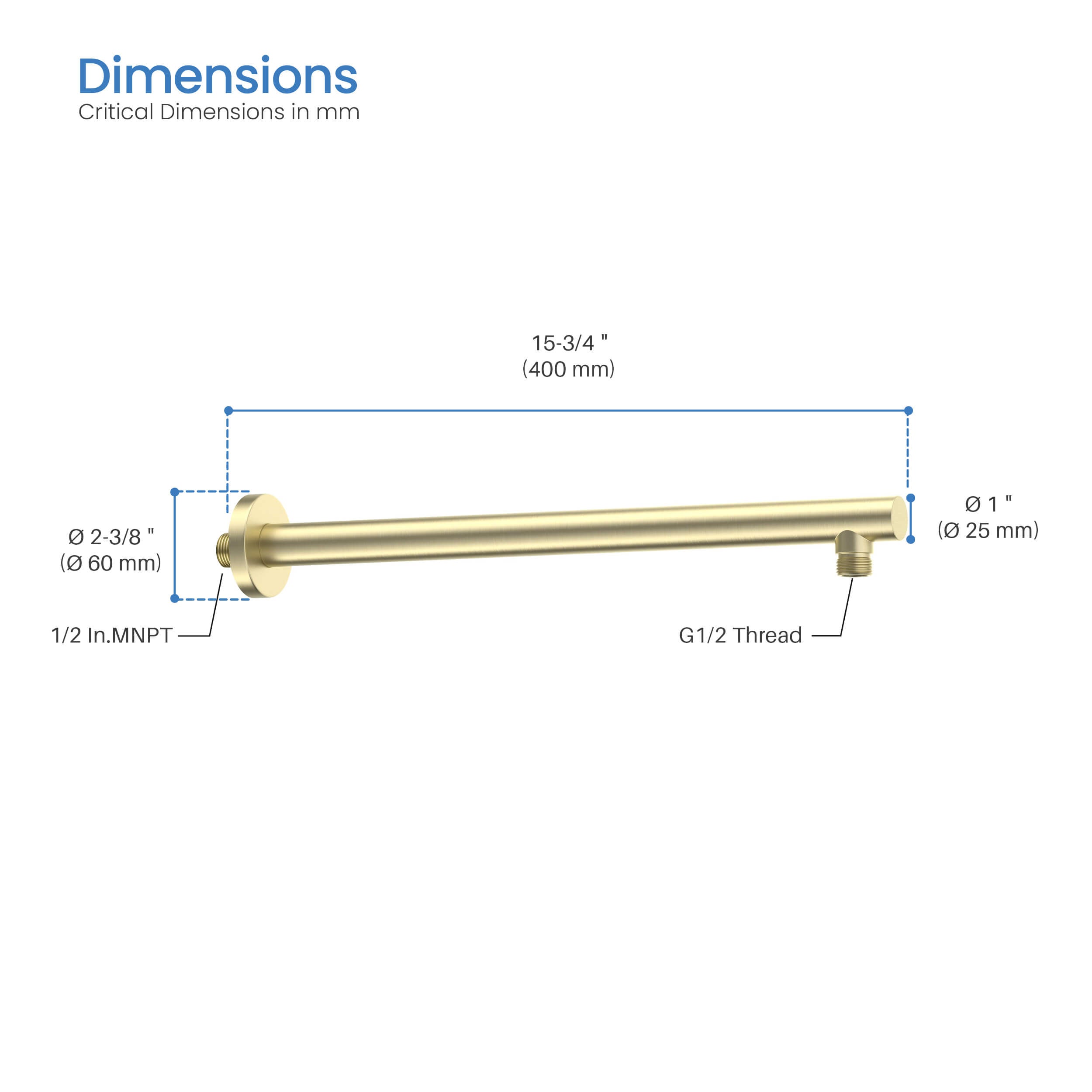 Halo 16" Wall Mounted Shower Arm