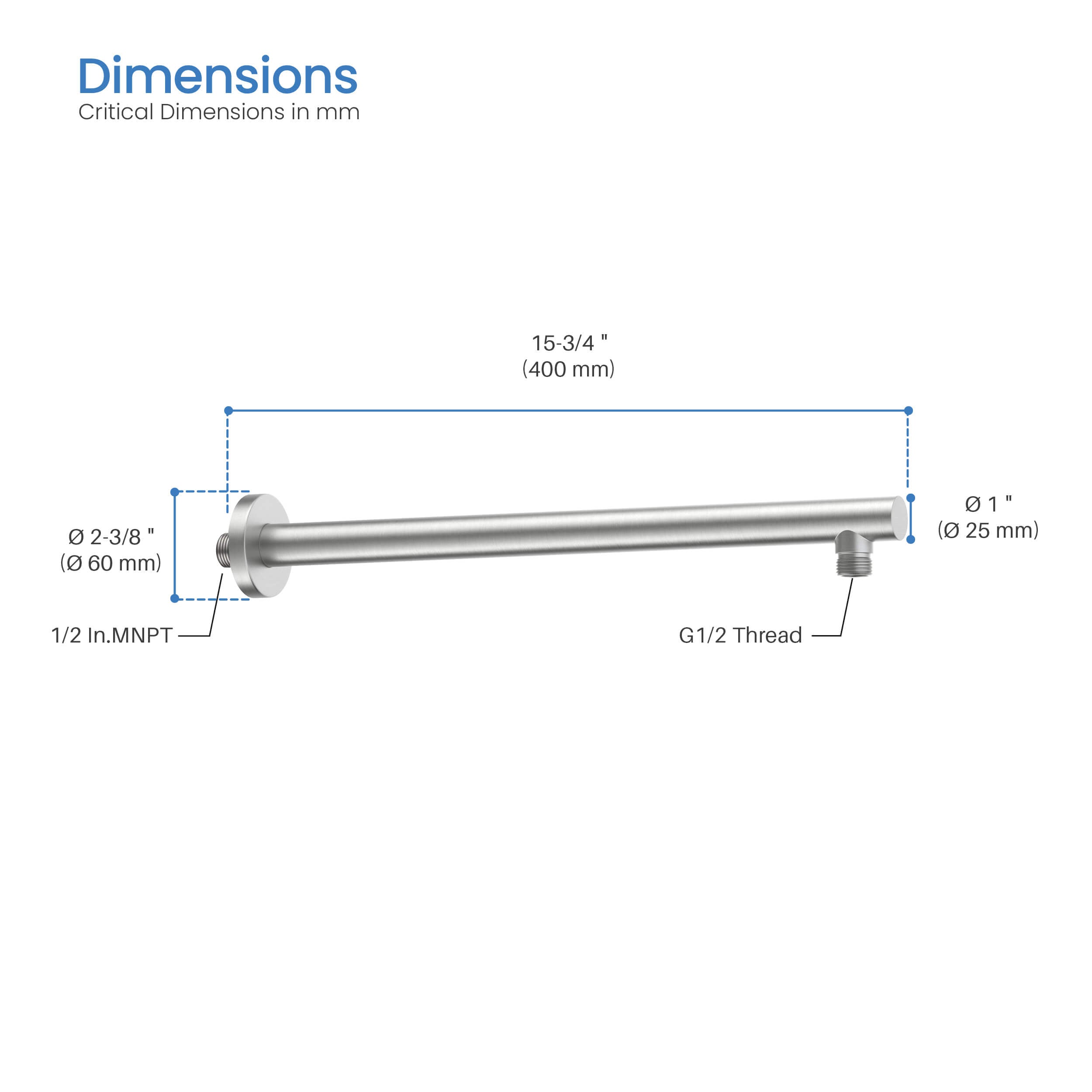Halo 16" Wall Mounted Shower Arm