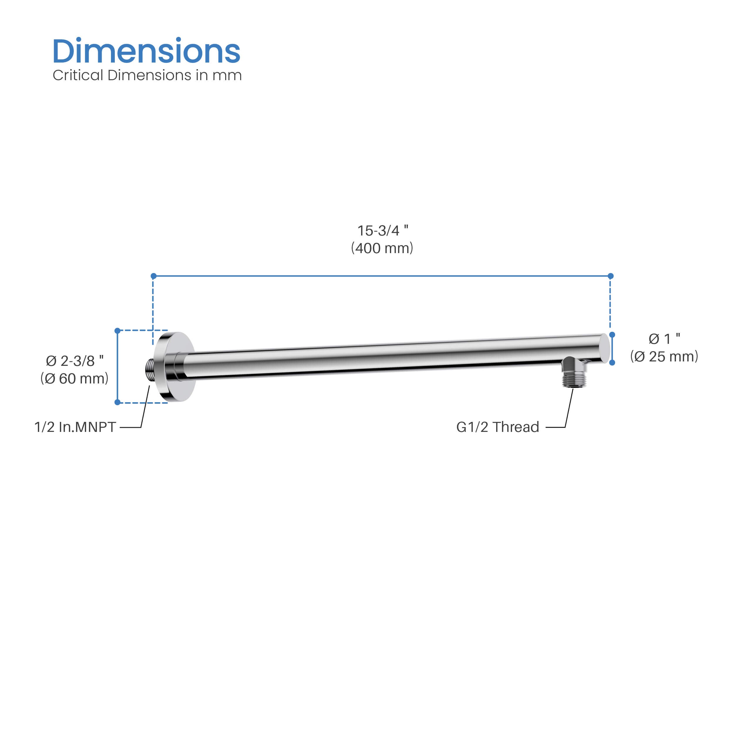 Halo 16" Wall Mounted Shower Arm