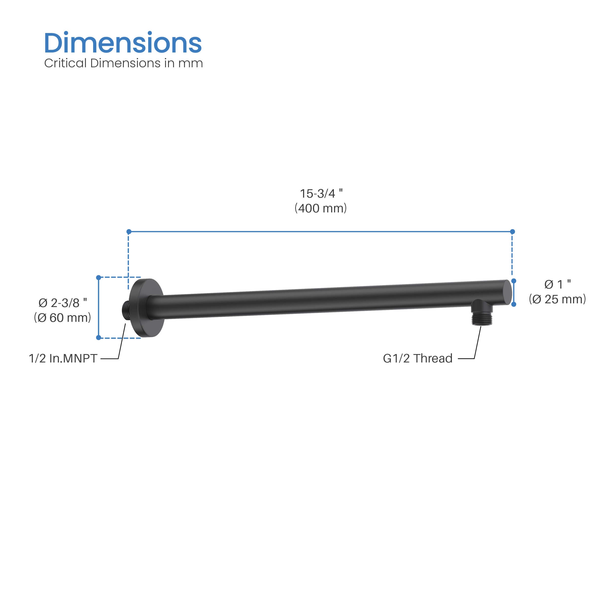 Halo 16" Wall Mounted Shower Arm