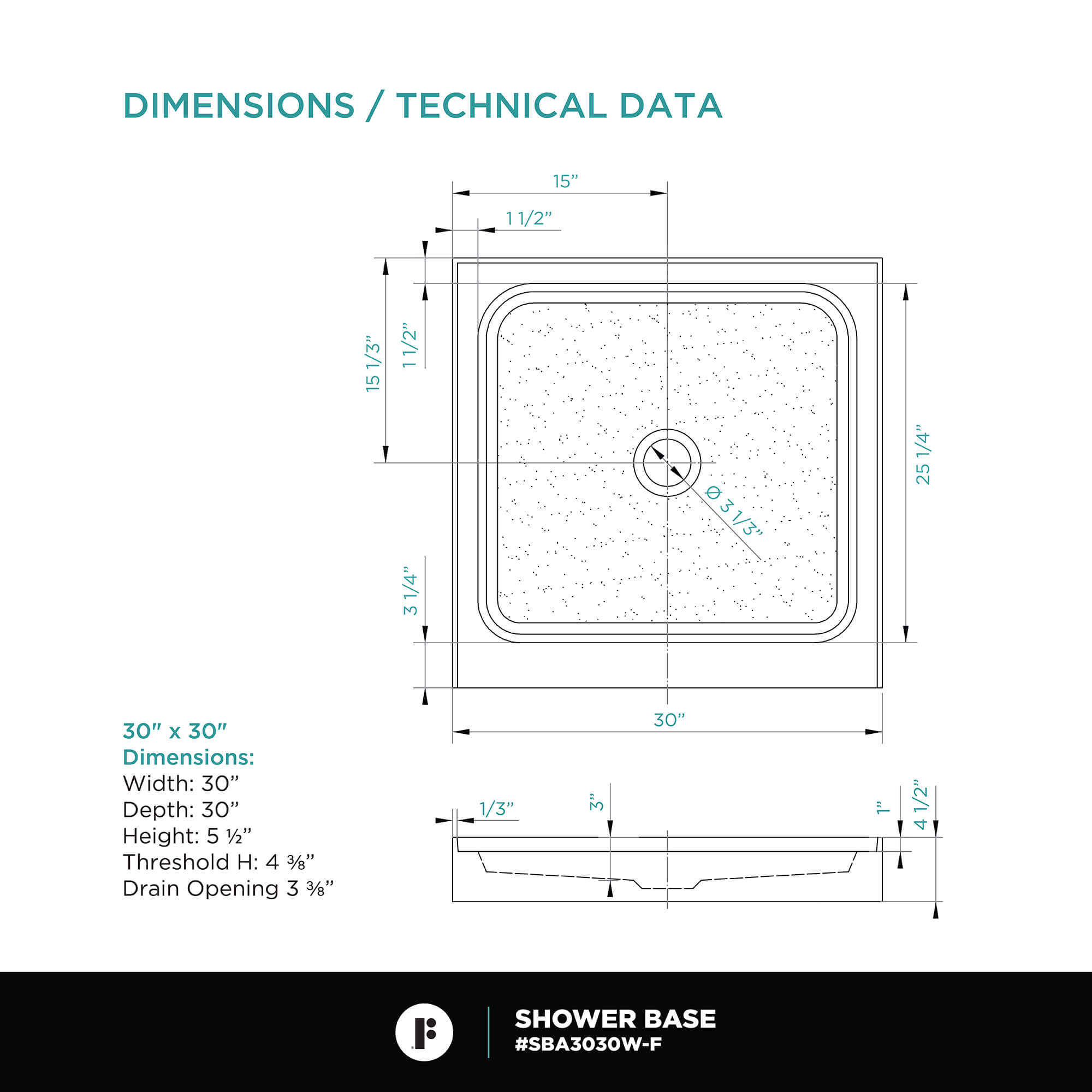 Single Threshold Shower Base