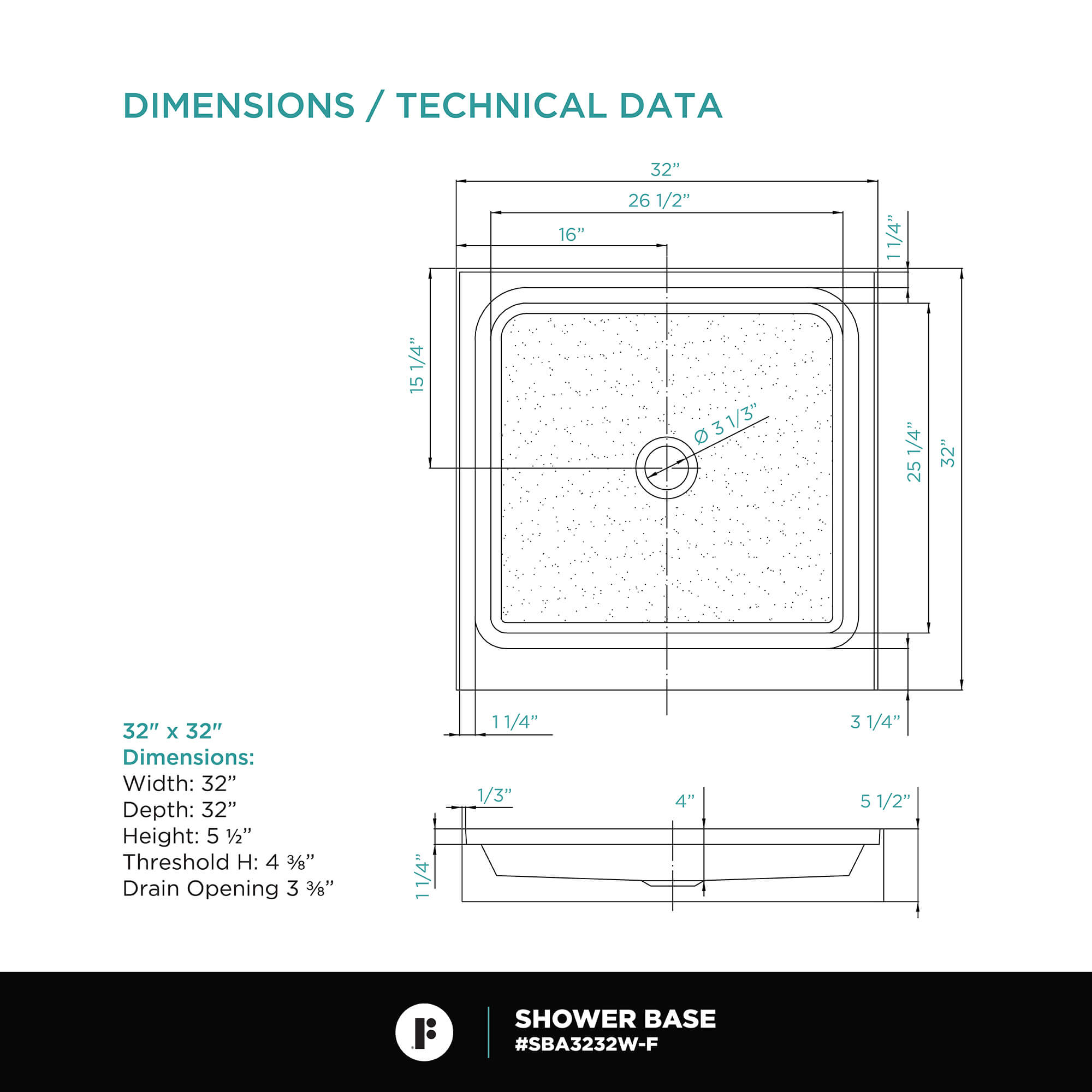 Single Threshold Shower Base