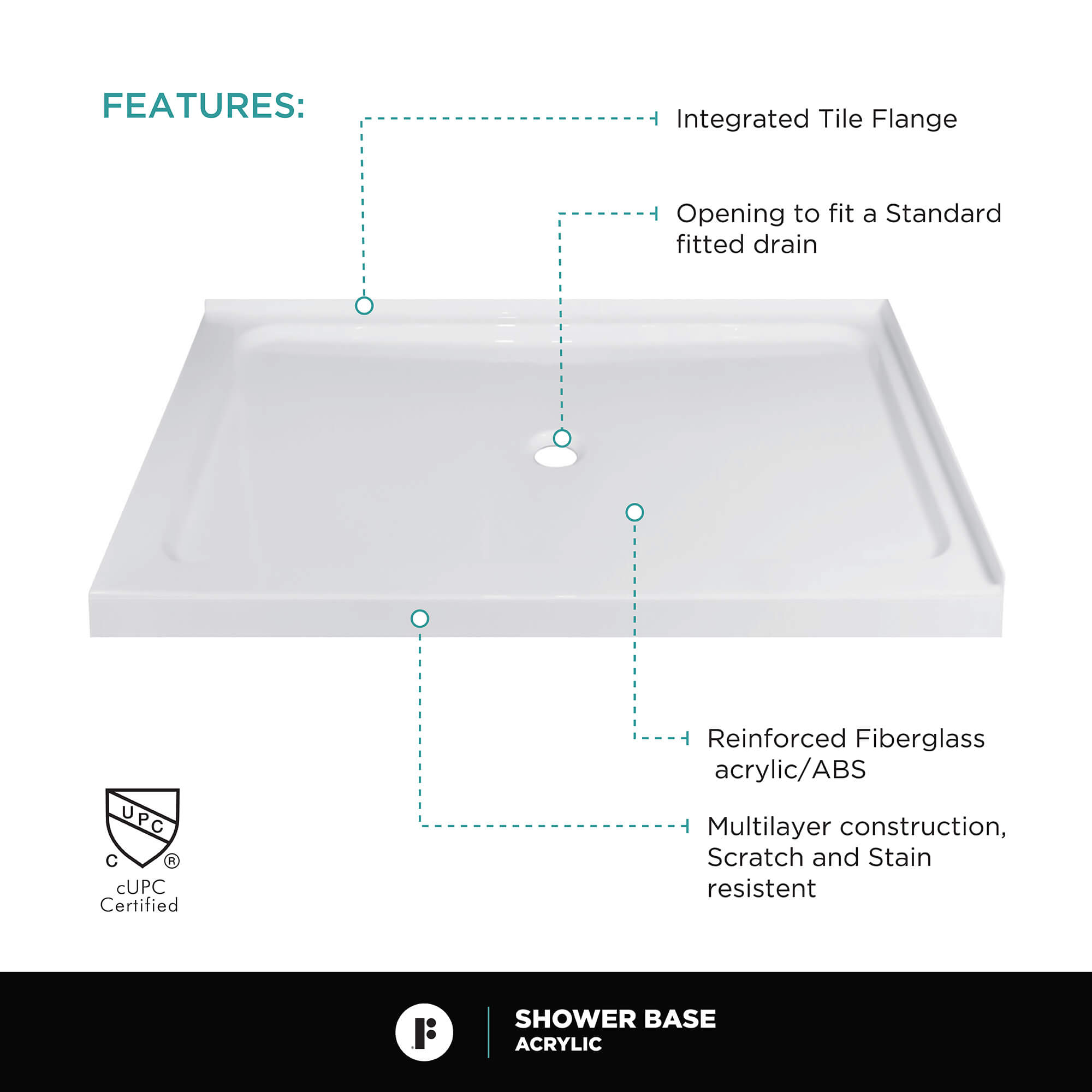 Double Threshold Shower Base