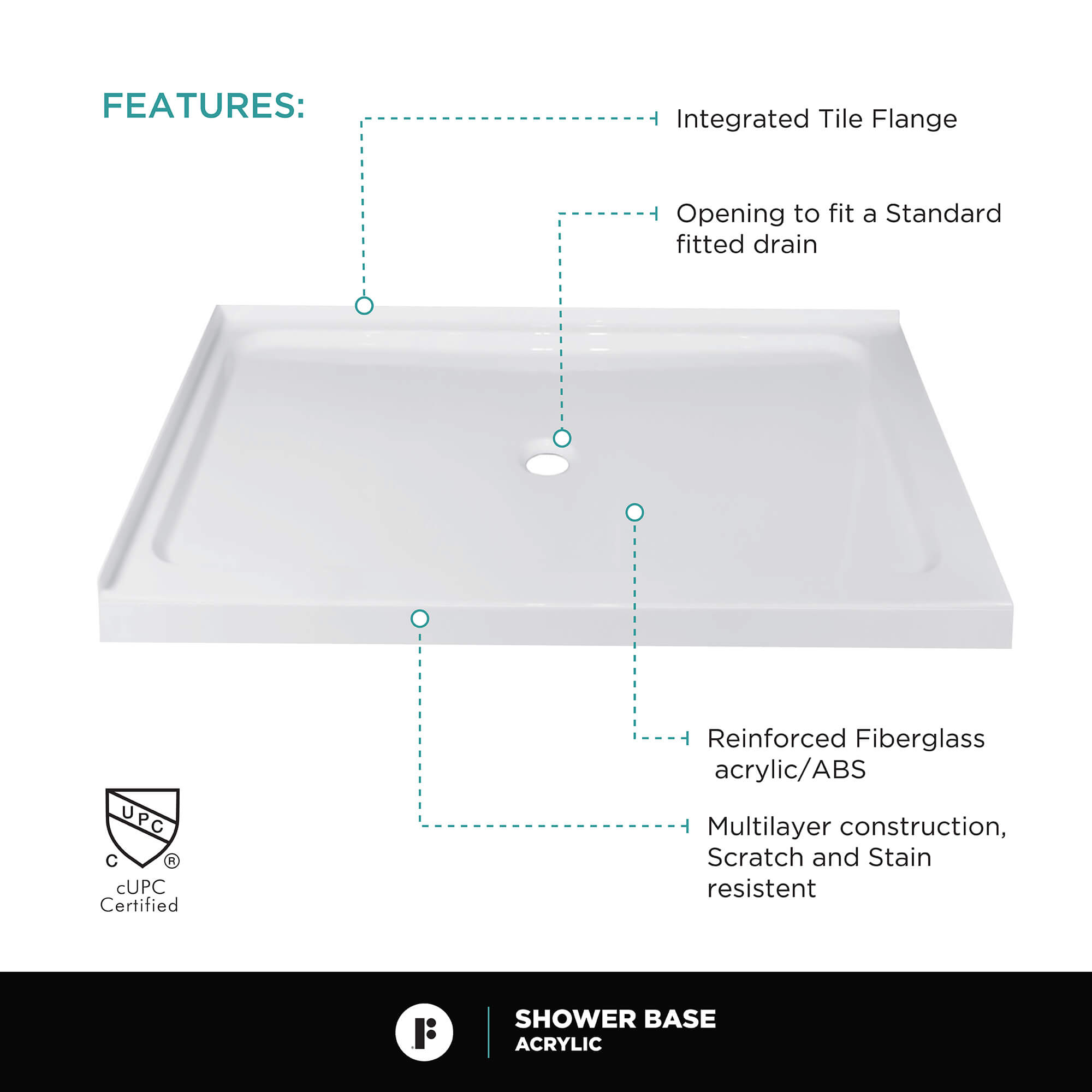 Double Threshold Shower Base