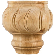 Hardware Resources 4-1/2" W x 4-1/2" D x 4-1/2" H Maple Spiral Bun Foot