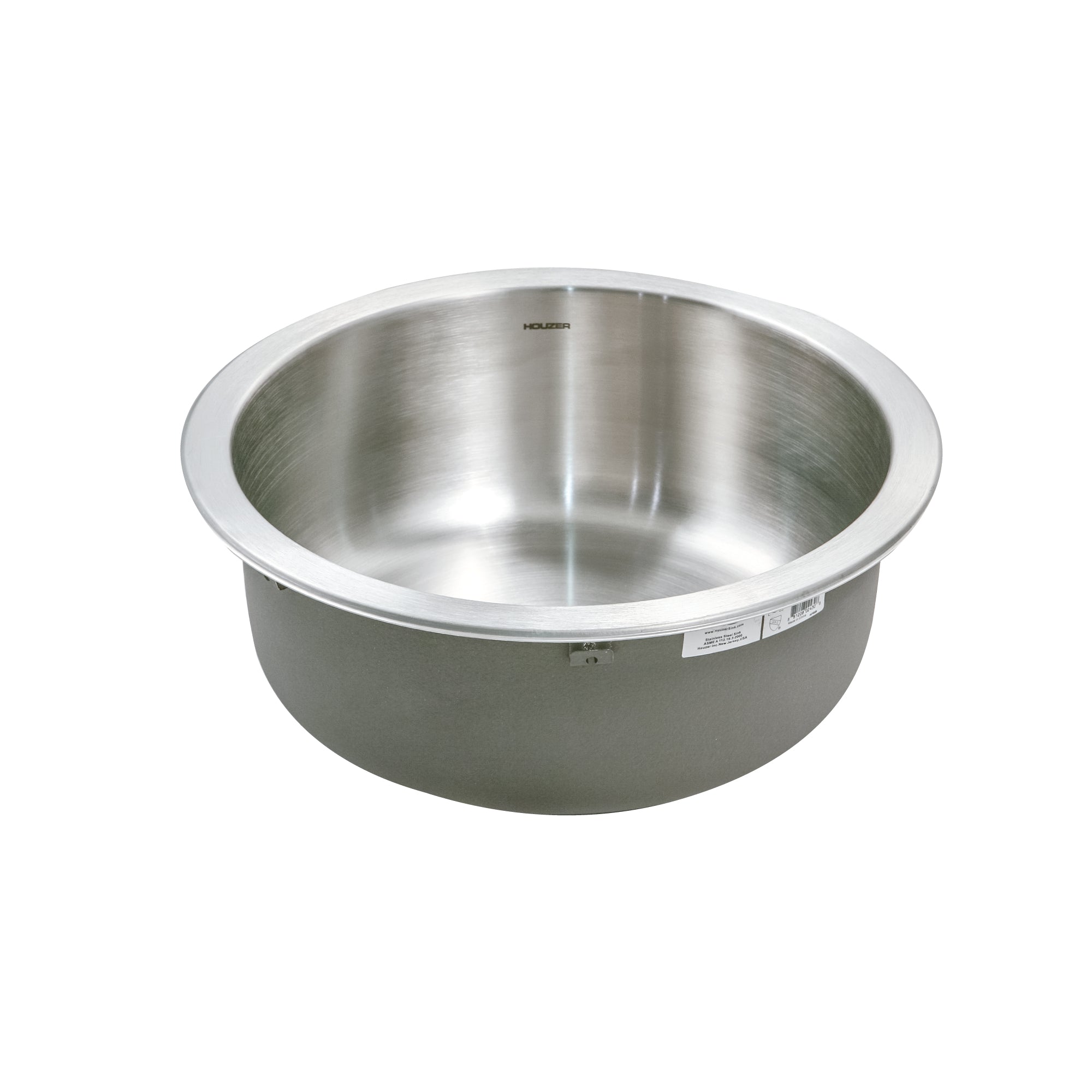 Houzer Hospitality 18" Stainless Steel Drop-in Topmount Round Bar and Prep Sink with Strainer