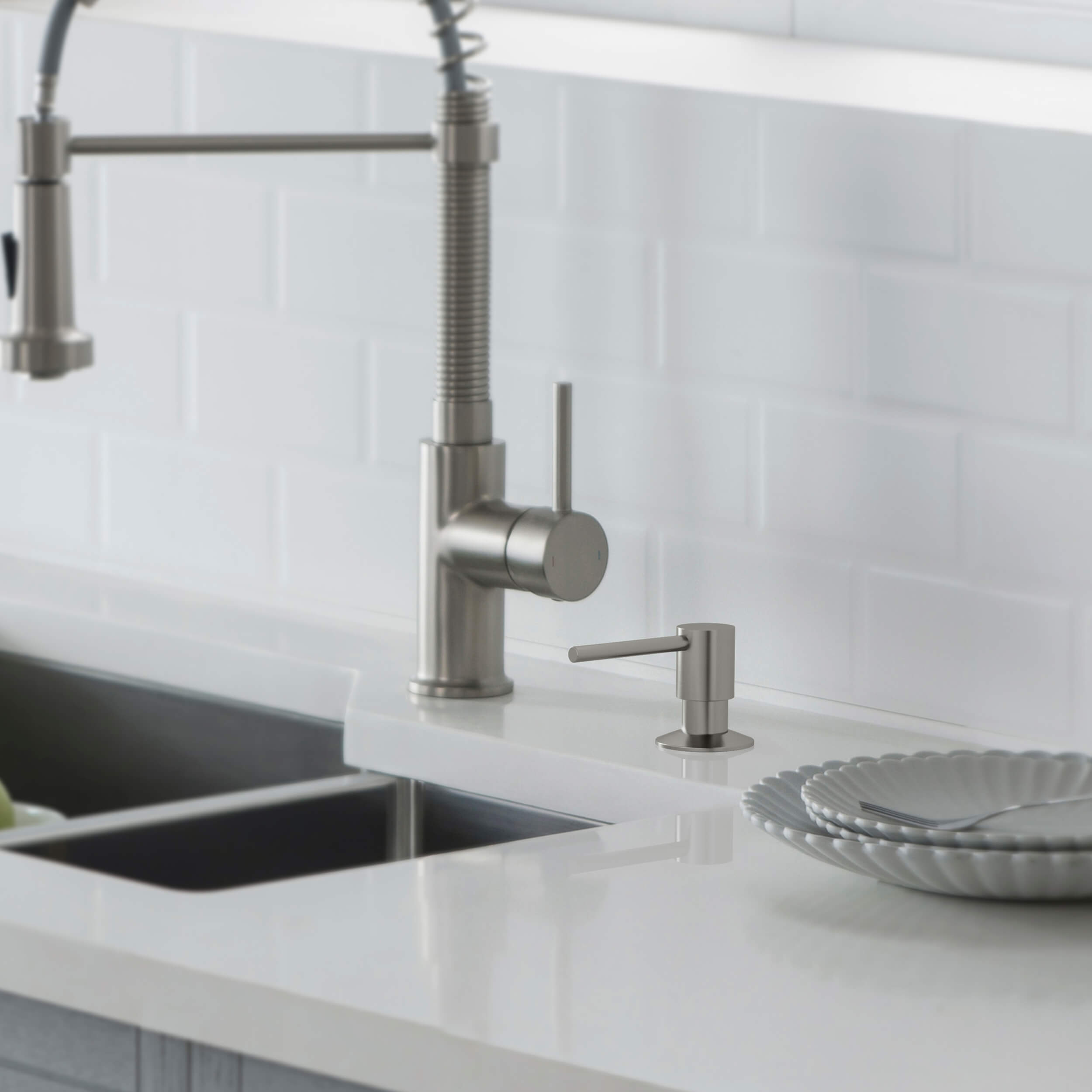 Kitchen Lead Free Solid Brass Construction Soap Dispenser
