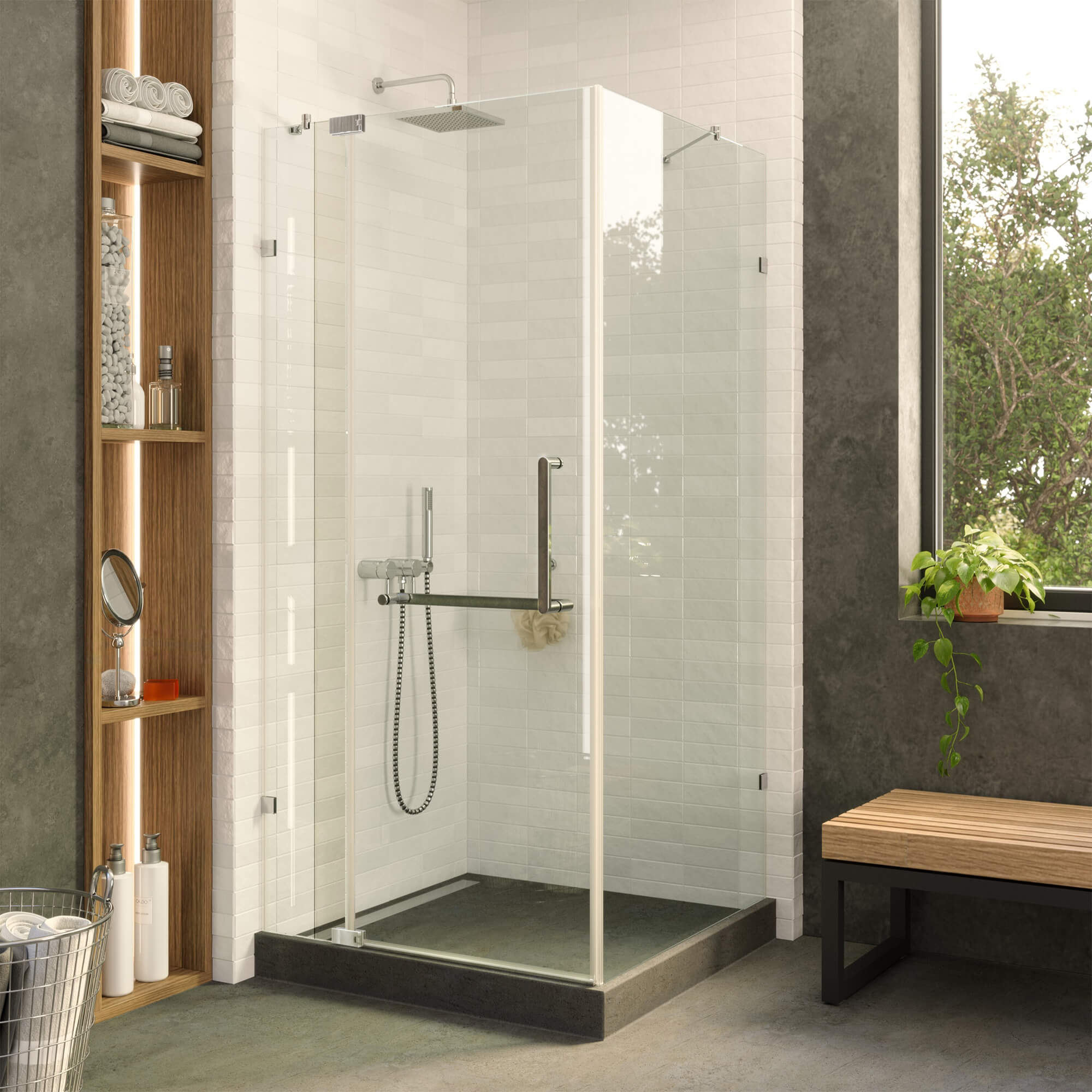 Shower Enclosure Hinged Frameless
