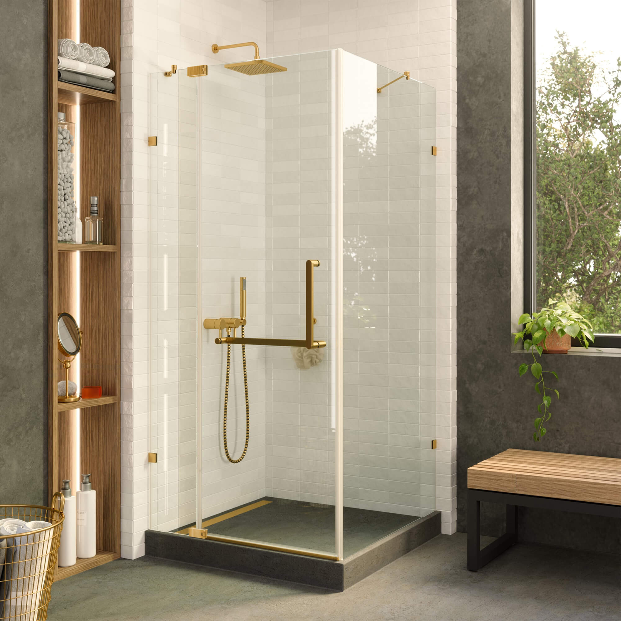 Shower Enclosure Hinged Frameless