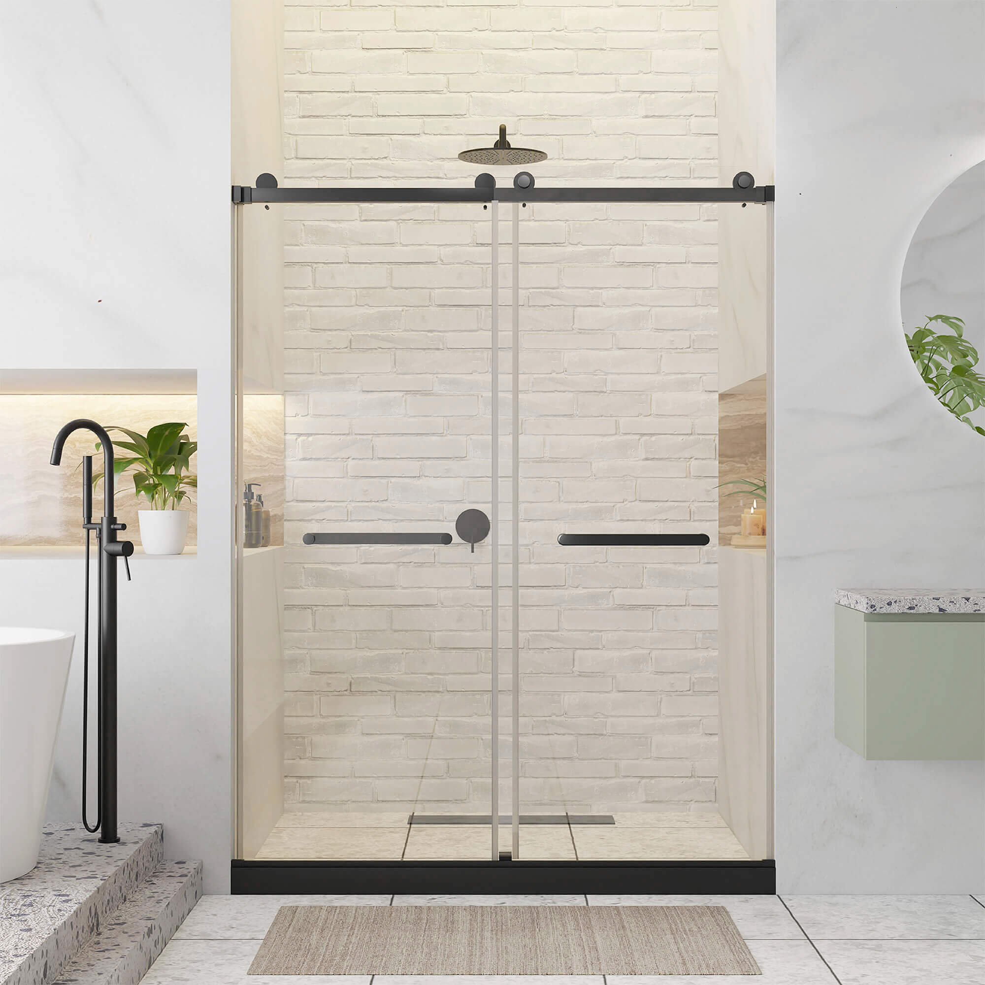 Shower Door Double Sliding Frameless
