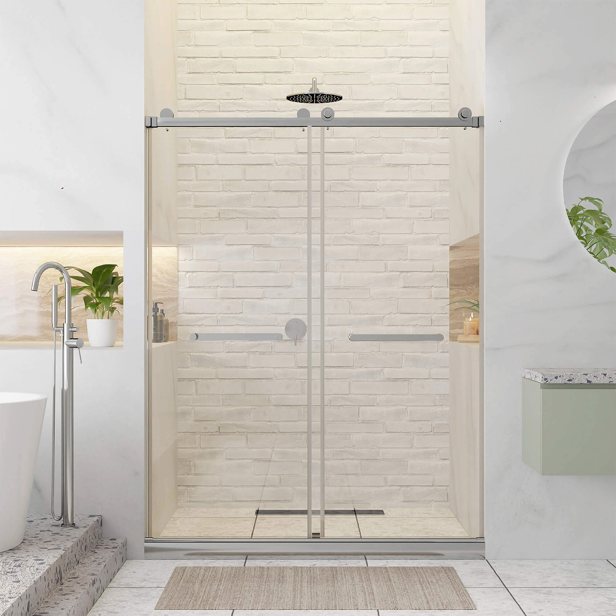 Shower Door Double Sliding Frameless