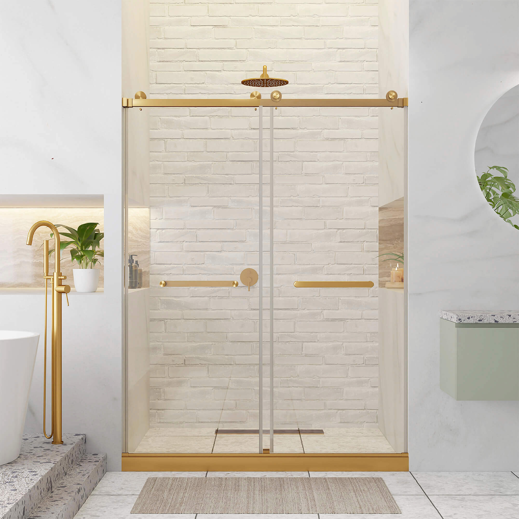 Shower Door Double Sliding Frameless