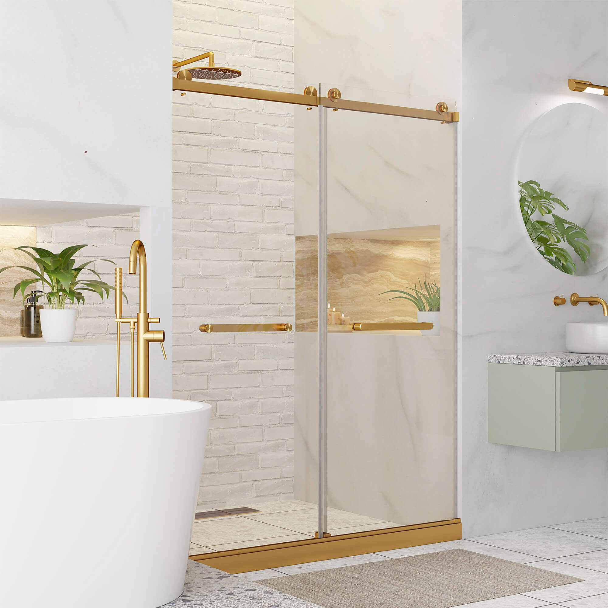 Shower Door Double Sliding Frameless