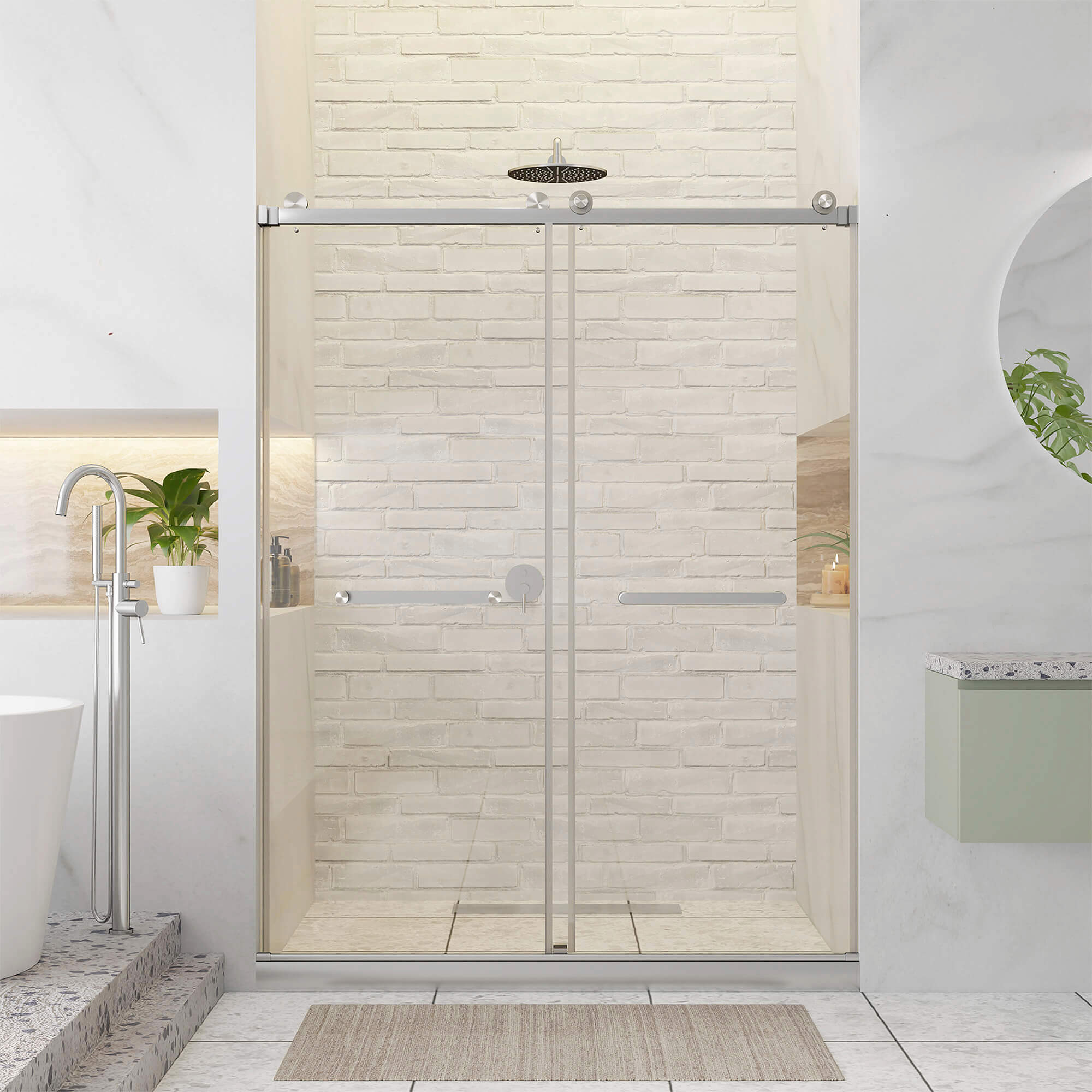 Shower Door Double Sliding Frameless