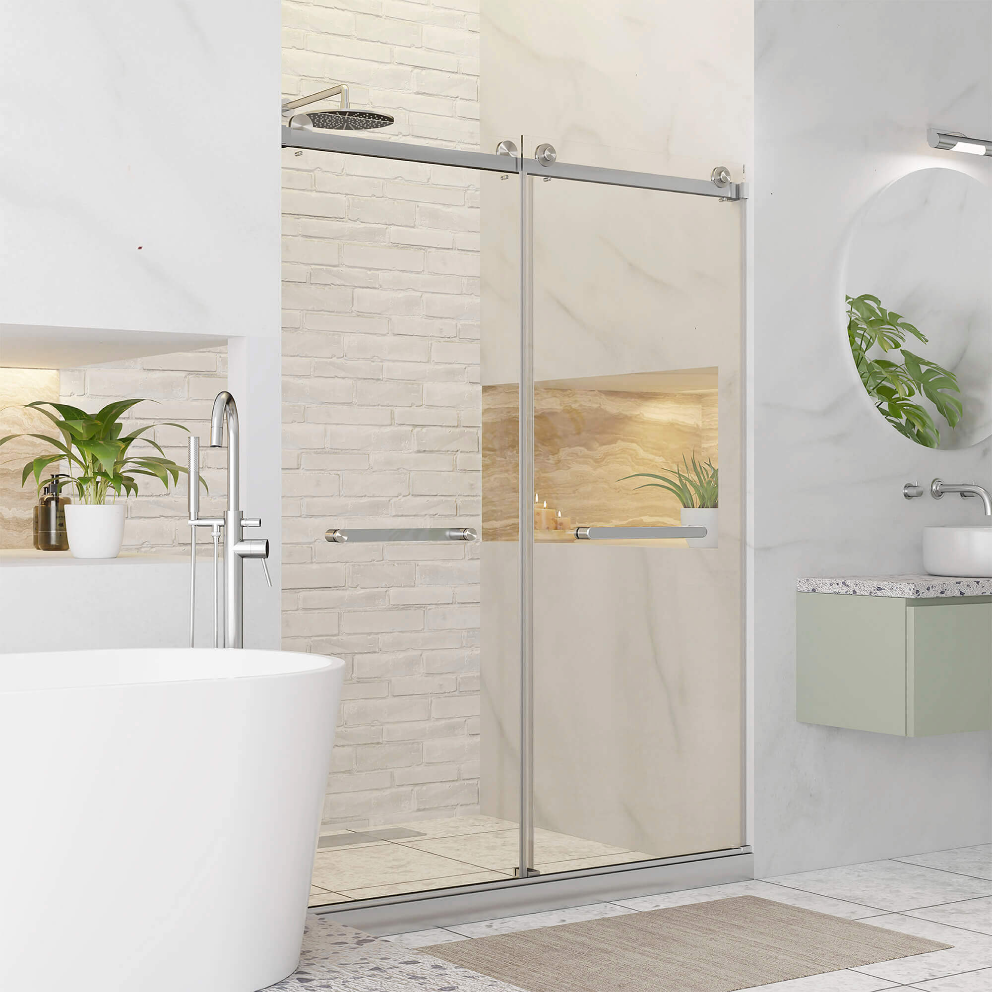 Shower Door Double Sliding Frameless