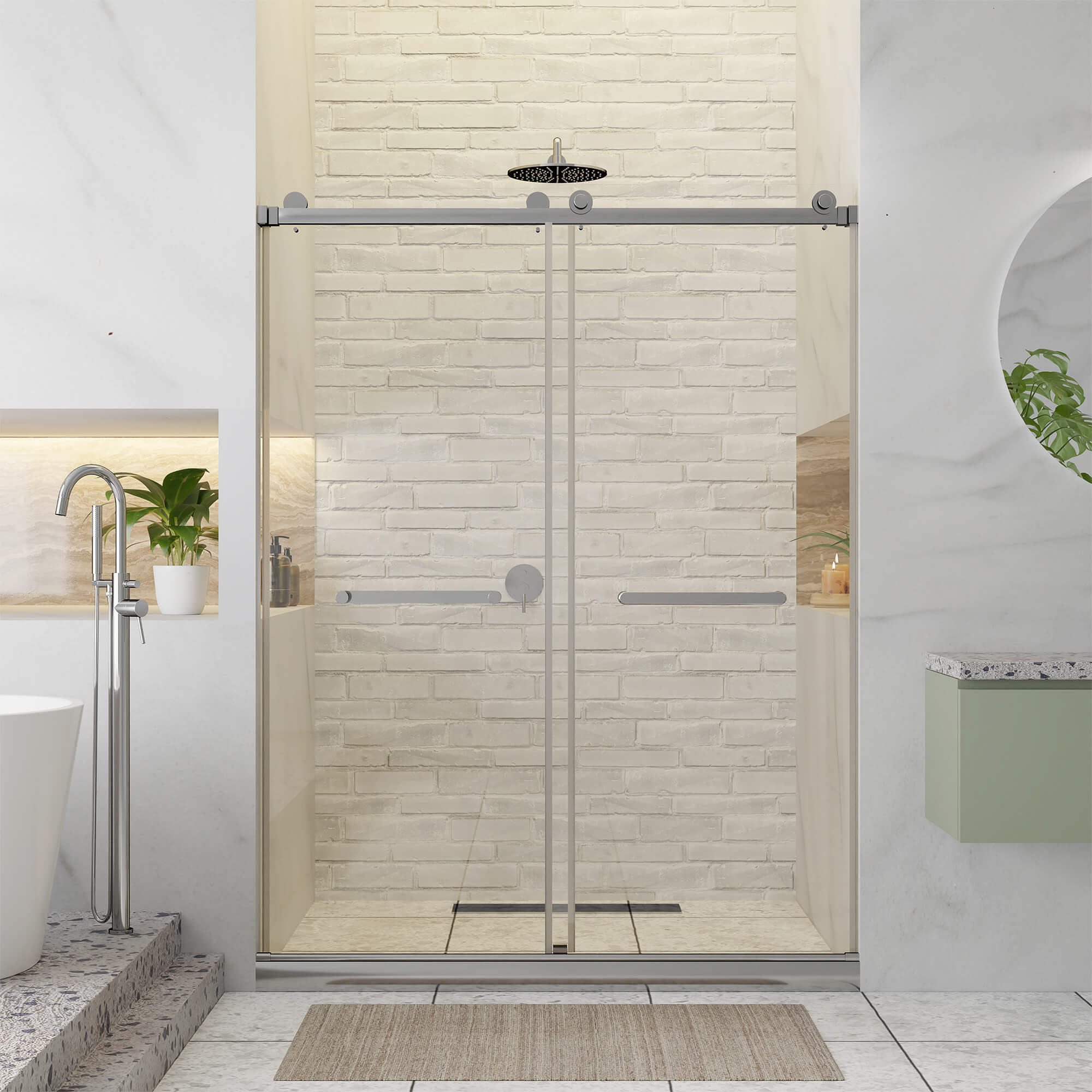 Shower Door Double Sliding Frameless