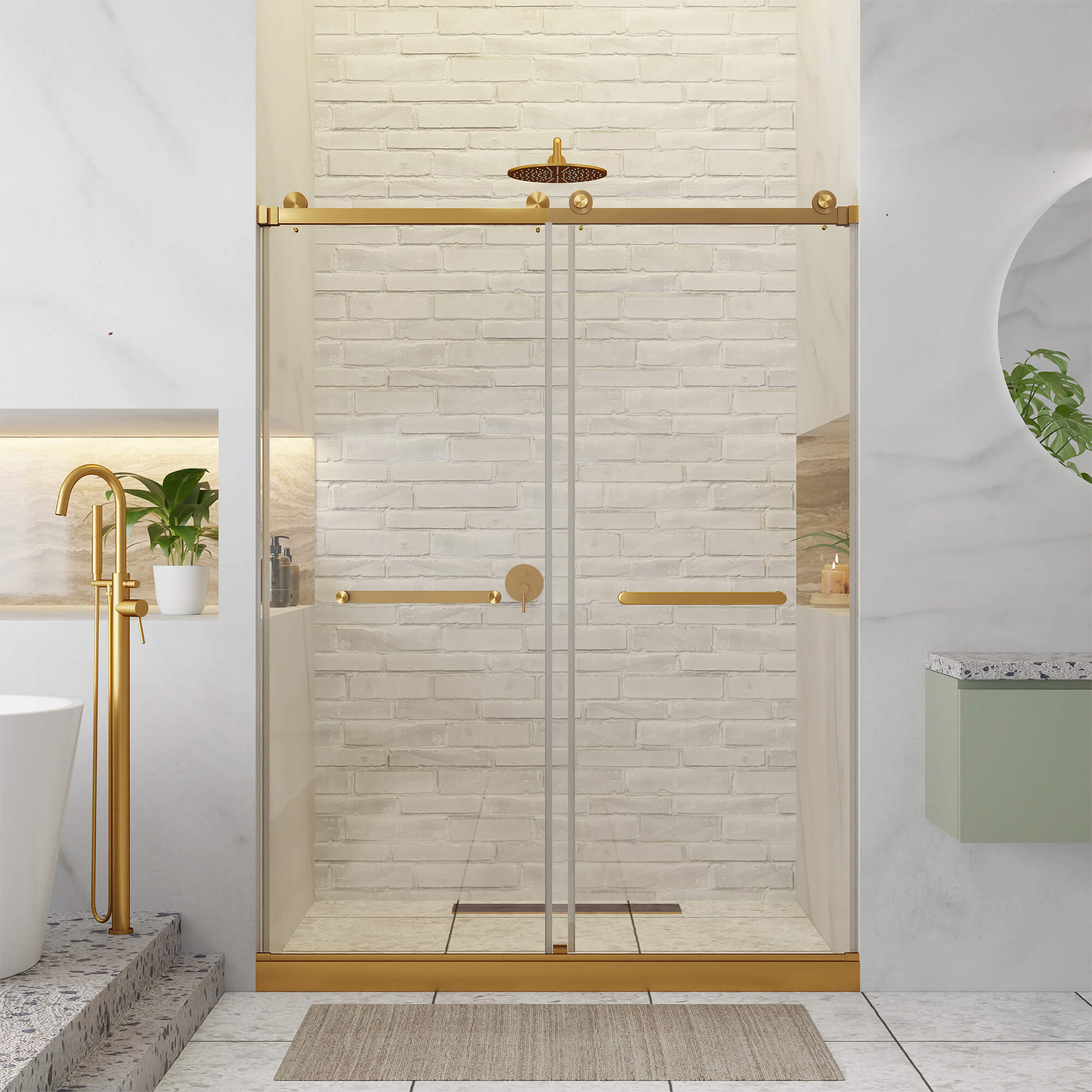 Shower Door Double Sliding Frameless
