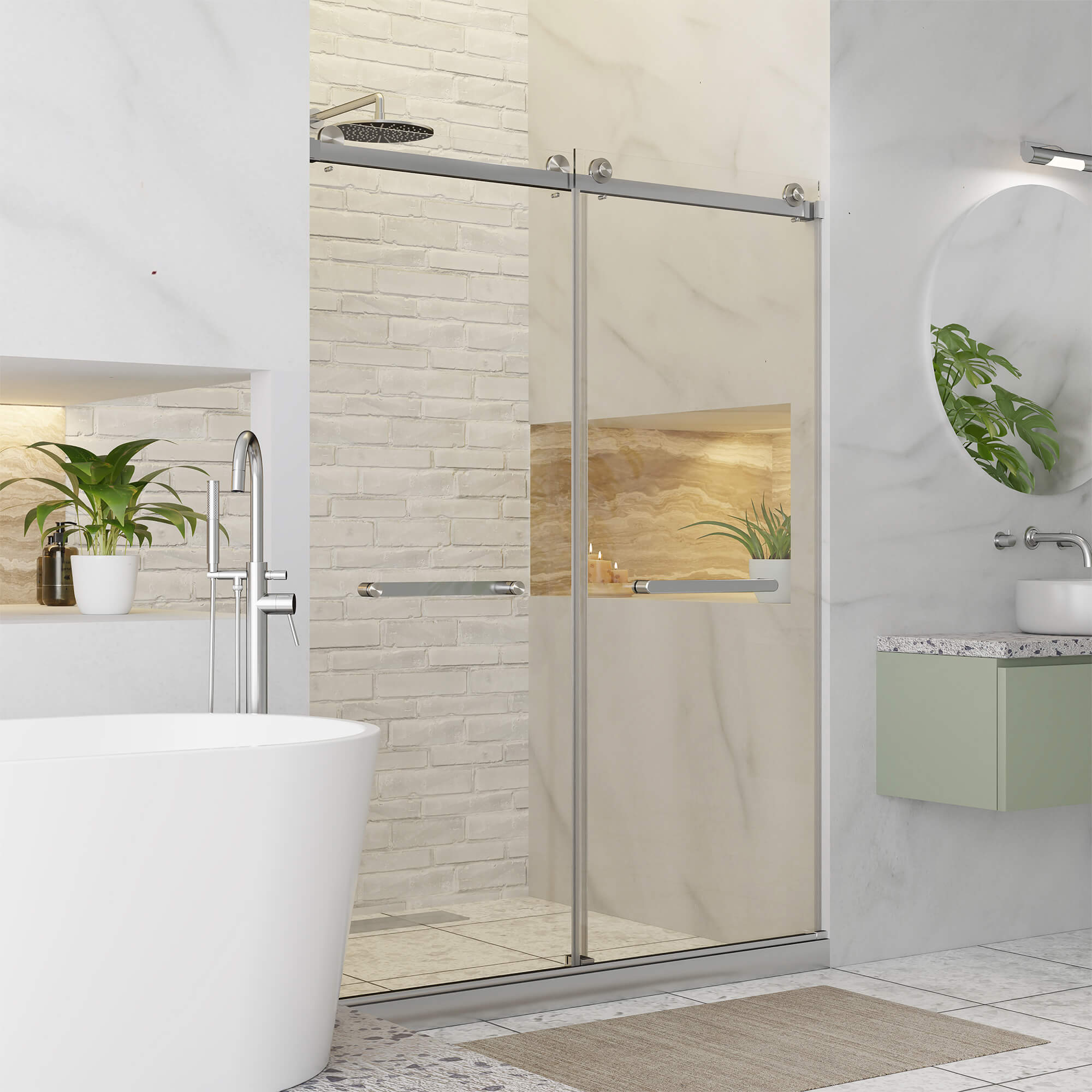 Shower Door Double Sliding Frameless