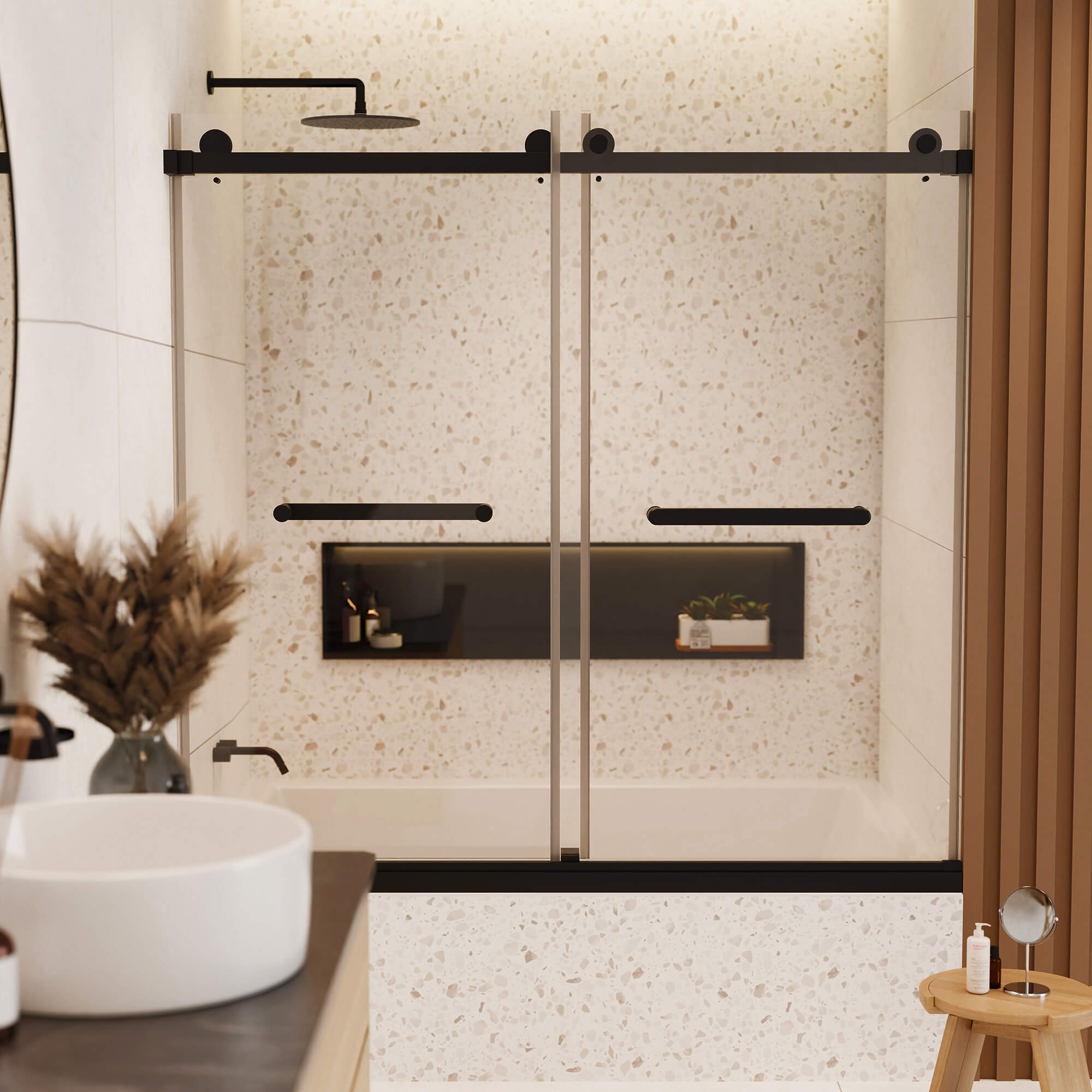 Fine Fixtures SDP60 Frameless Glass Tub Door – 60" Modern Bathroom Design