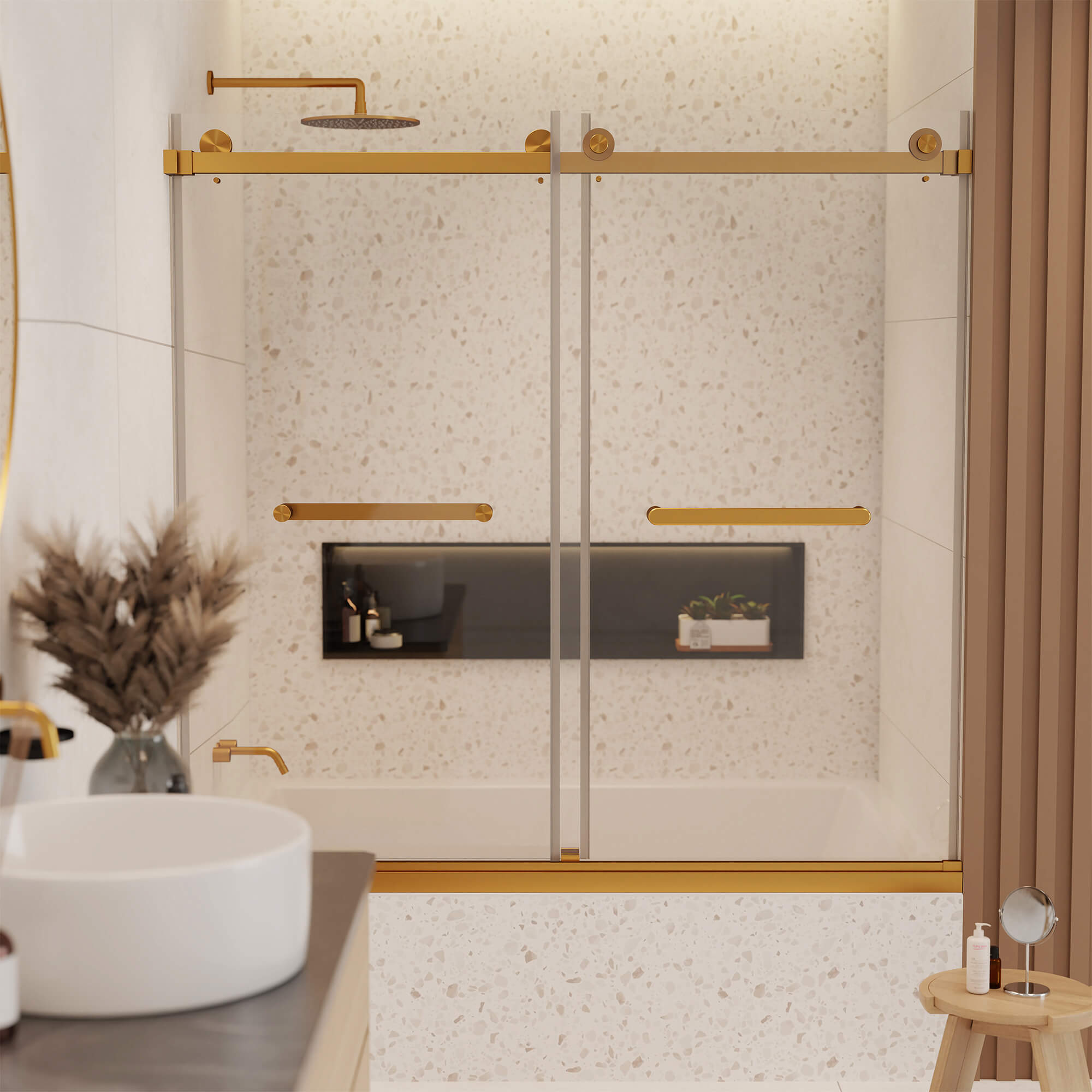Fine Fixtures SDP60 Frameless Glass Tub Door – 60" Modern Bathroom Design