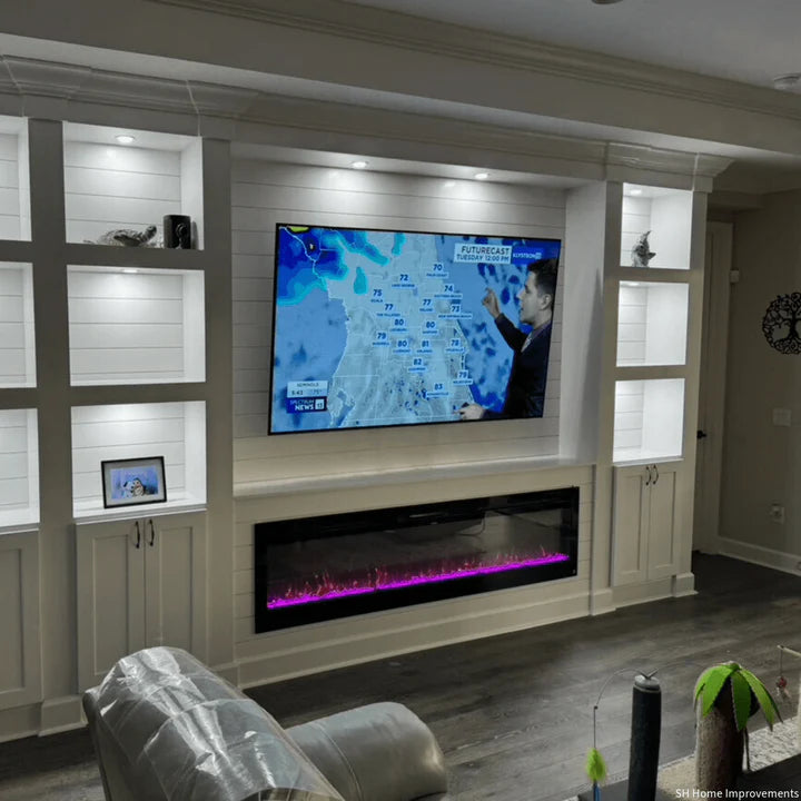 Touchstone Sideline® 72″ Recessed Smart Electric Fireplace with Heat – 80015
