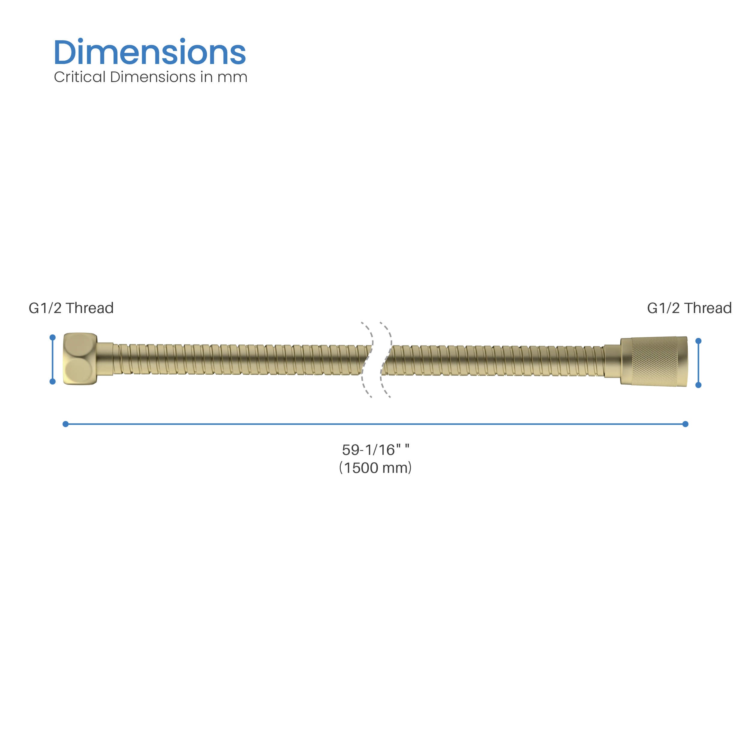 60" Stainless Steel Braided Shower Hose