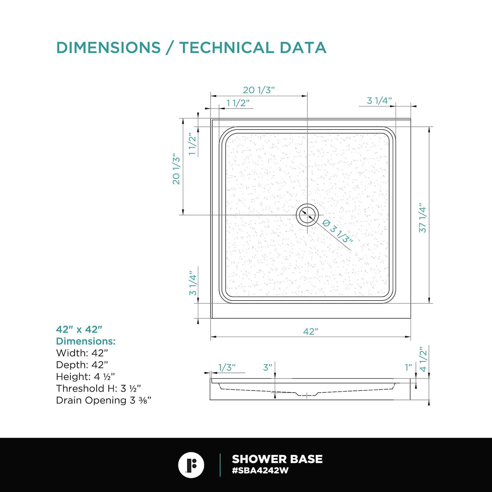 Double Threshold Shower Base
