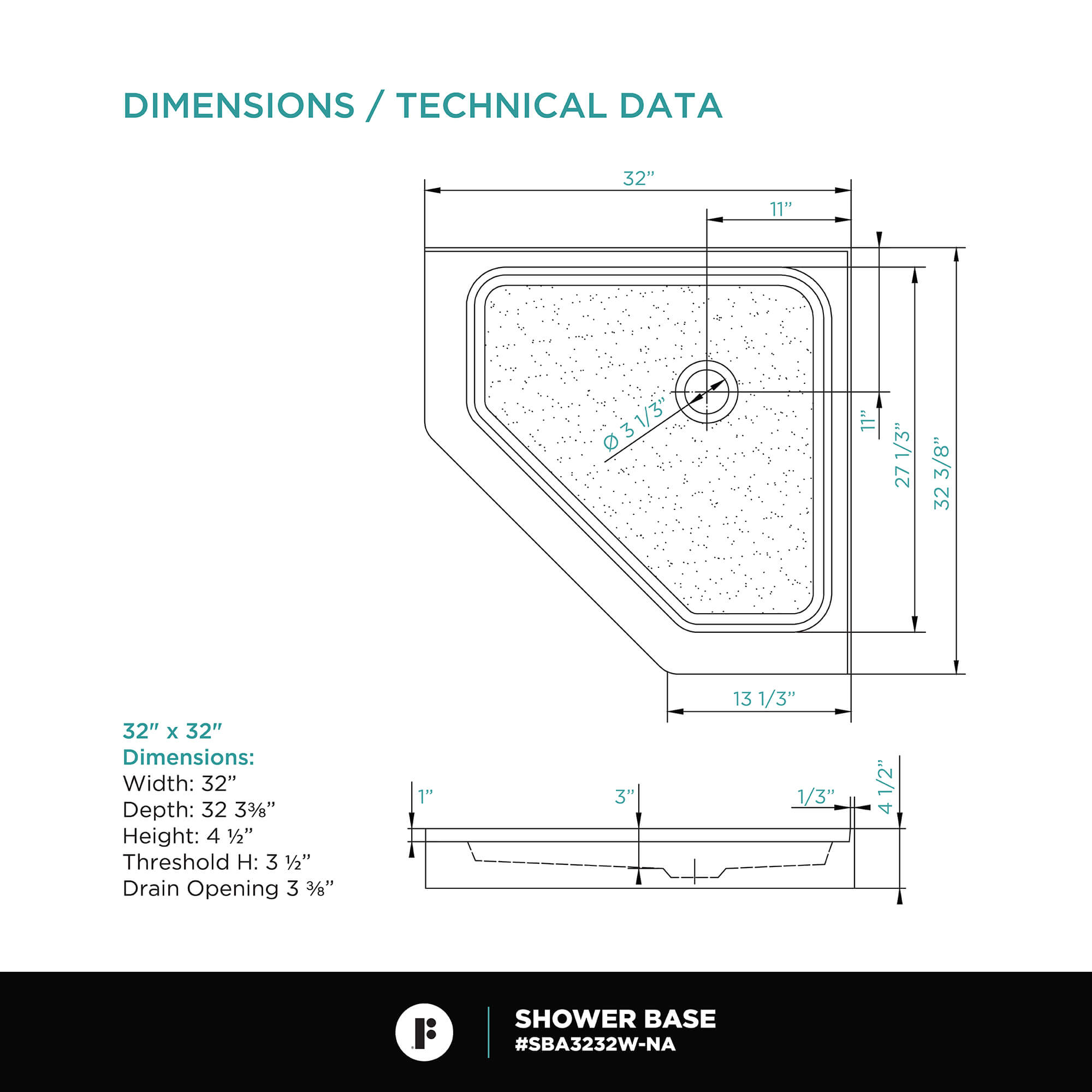 Neo Angle Shower Base