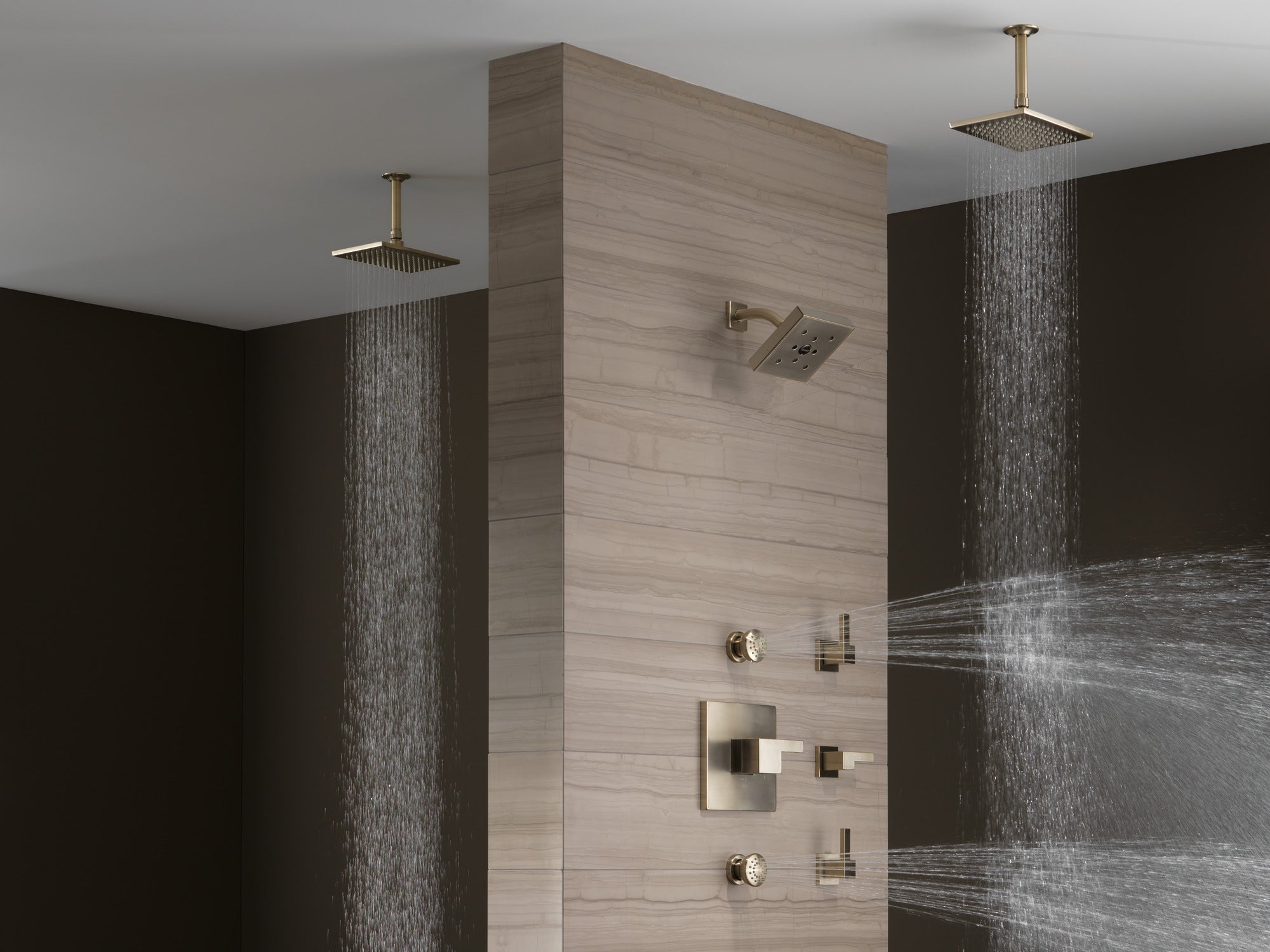 Brizo Essential™ Shower 7" Linear Square Wall Mount Shower Arm And Flange