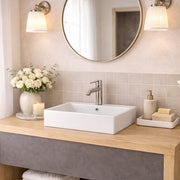 MAIDSTONE 21 Inch Square Wall Mount Bathroom Sink - White