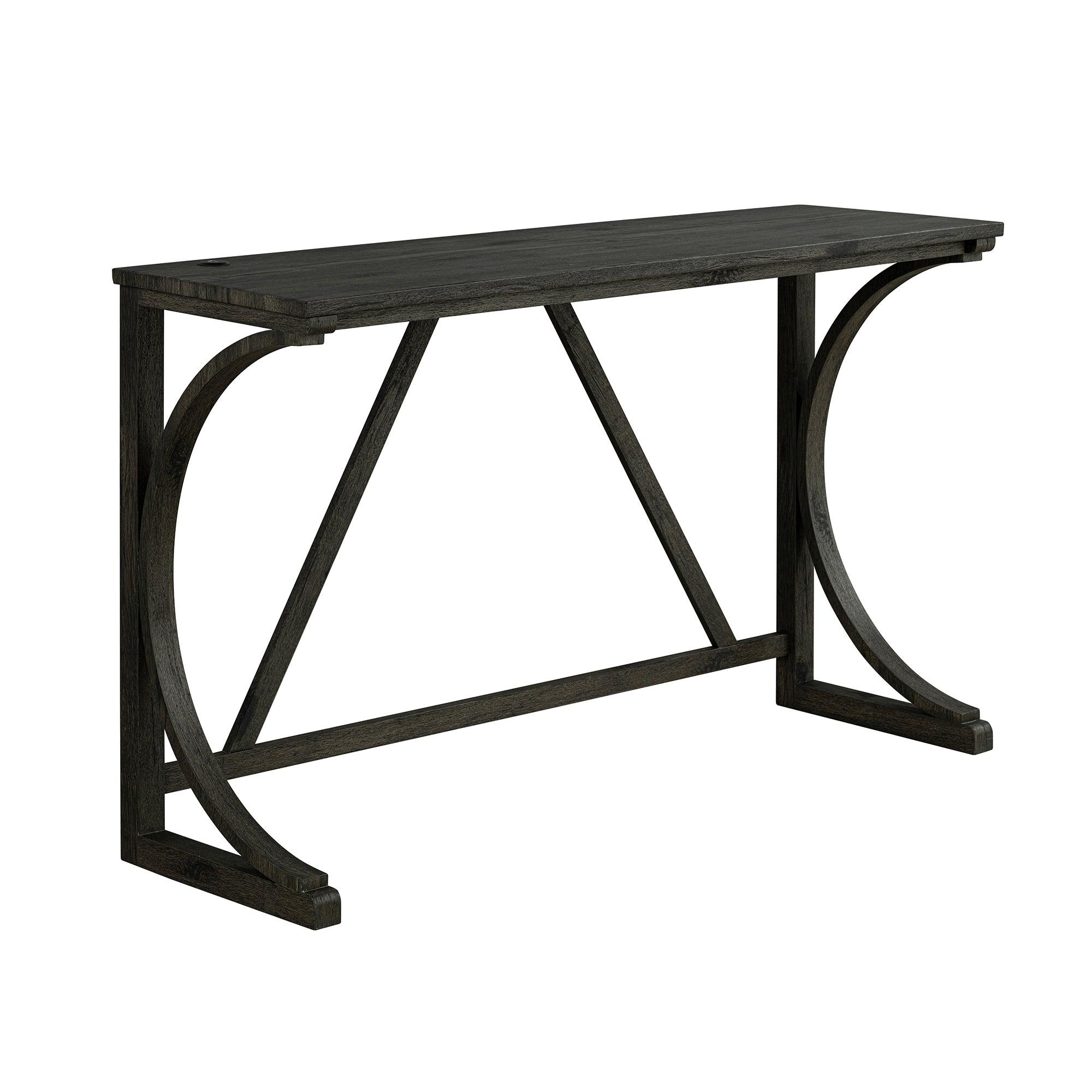 59" Rustic Dining&Bar Table Set with 3 Stools for Apartment, USB-A & USB-C Charging Ports