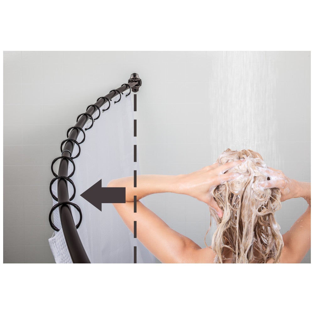 Hardware Resources 56"-72" Adjustable Curved Shower Curtain Rod