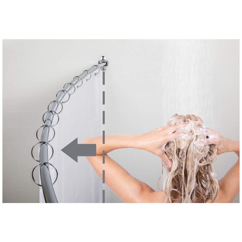 Hardware Resources 56"-72" Adjustable Curved Shower Curtain Rod