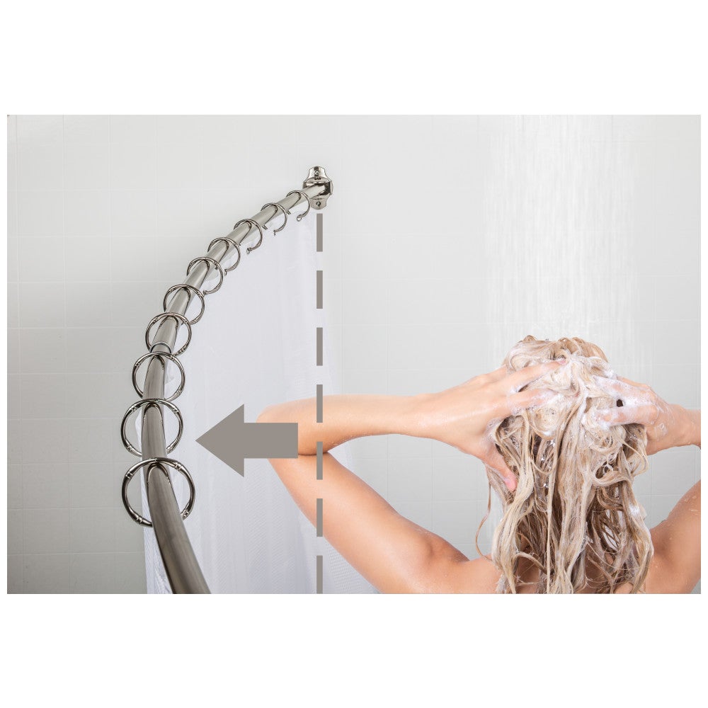 Hardware Resources 56"-72" Adjustable Curved Shower Curtain Rod