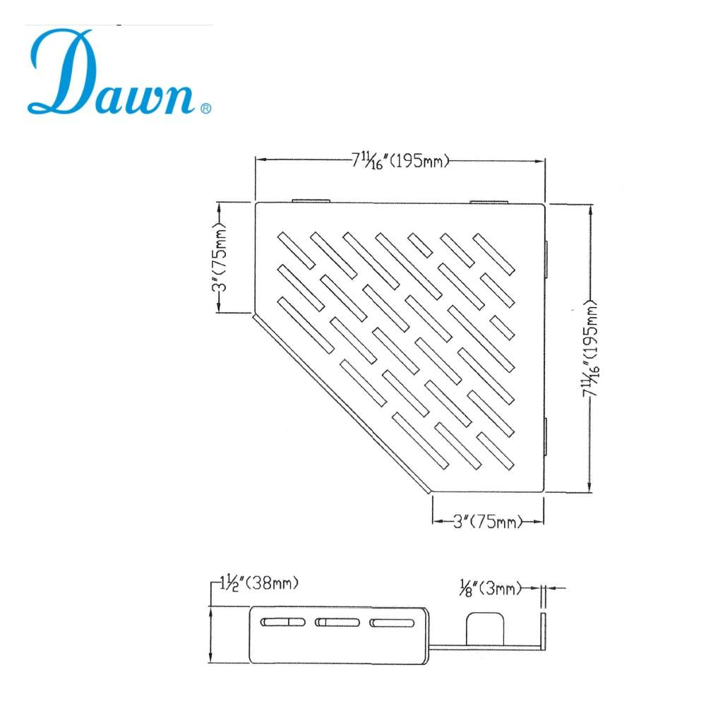 Dawn Amazon Series Stainless Steel Corner Shower Shelf SSANCN03