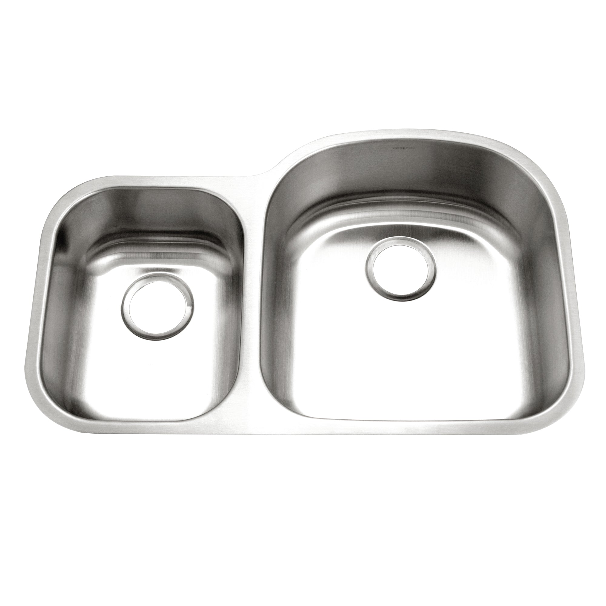 Houzer Eston 32" Stainless Steel Undermount 70/30 Double Small Left Bowl Offset Kitchen Sink
