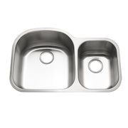 Houzer Eston 32" Stainless Steel Undermount 70/30 Double Small Right Bowl Offset Kitchen Sink