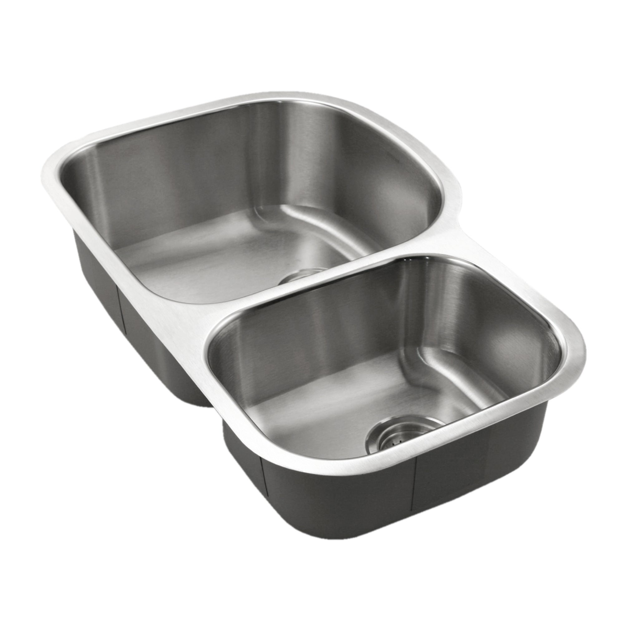 Houzer Eston 32" Stainless Steel Undermount 70/30 Double Small Right Bowl Offset Kitchen Sink