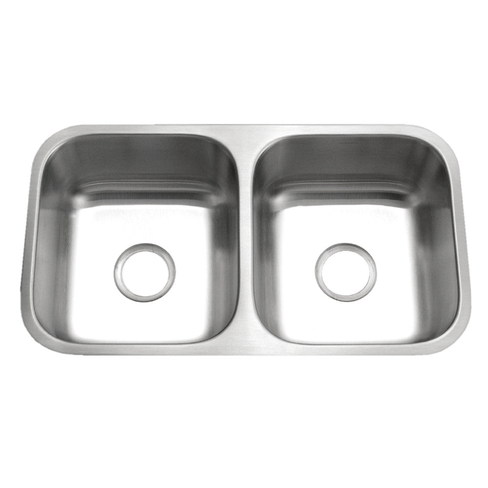 Houzer Eston 31 inch Stainless Steel Undermount 50/50 Double Bowl Kitchen Sink - STD-2100