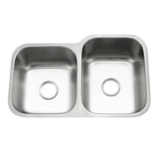 Houzer Eston 31" Stainless Steel Undermount 60/40 Double Small Left Bowl Offset Kitchen Sink