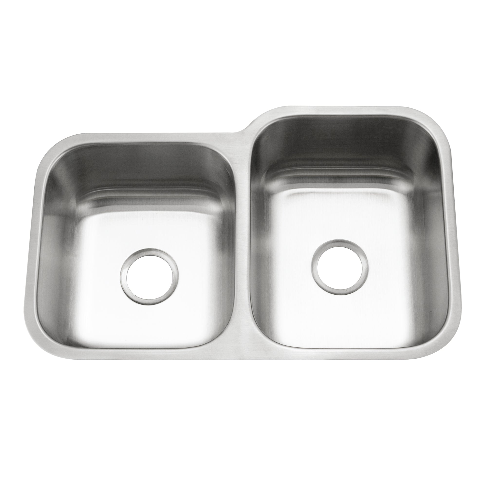 Houzer Eston 31" Stainless Steel Undermount 60/40 Double Small Left Bowl Offset Kitchen Sink