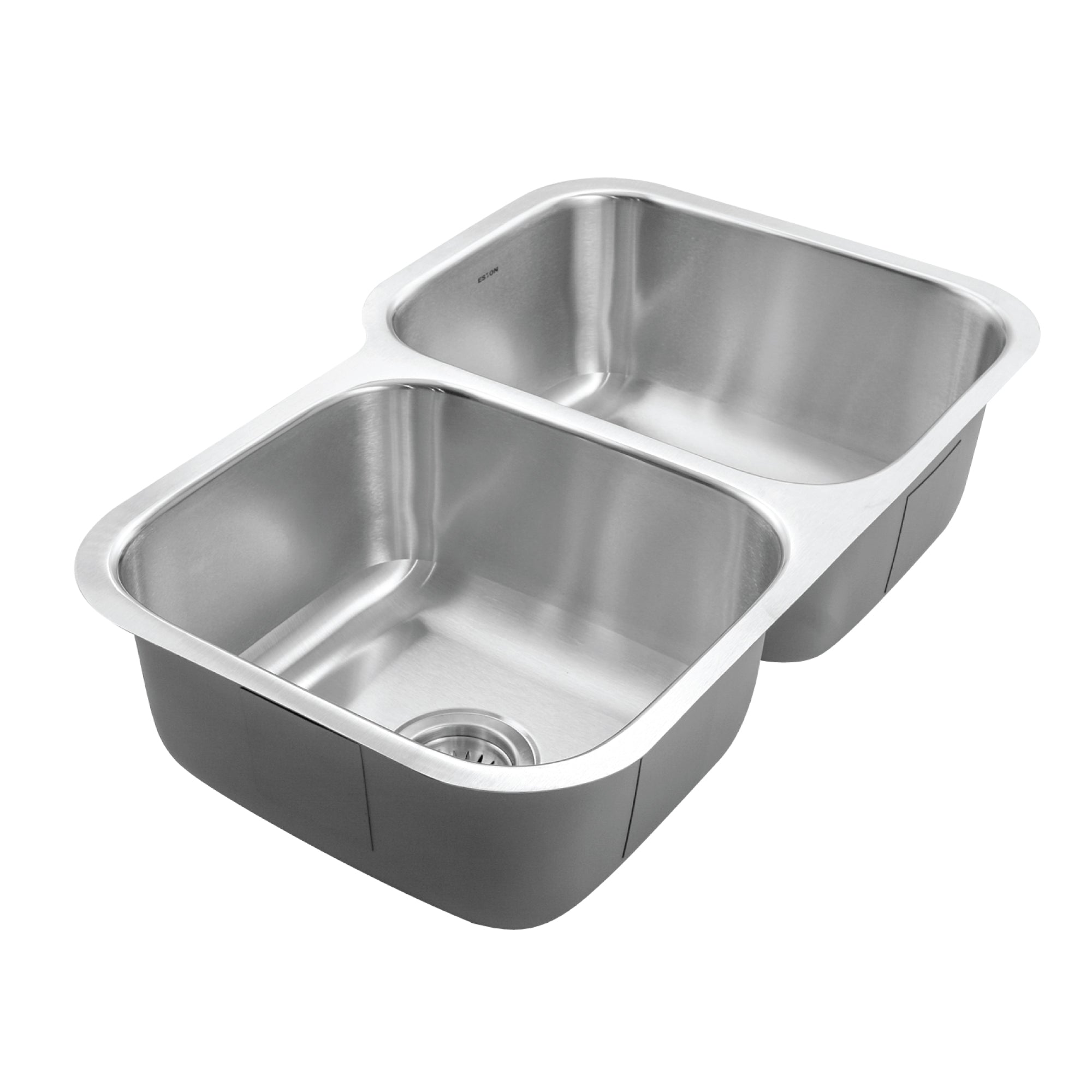 Houzer Eston 31" Stainless Steel Undermount 60/40 Double Small Left Bowl Offset Kitchen Sink