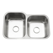 Houzer Eston 31" Stainless Steel Undermount 60/40 Double Small Right Bowl Offset Kitchen Sink