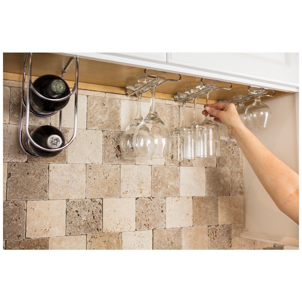 Hardware Resources Under Cabinet Stemware Rack - Holds 3 Glasses