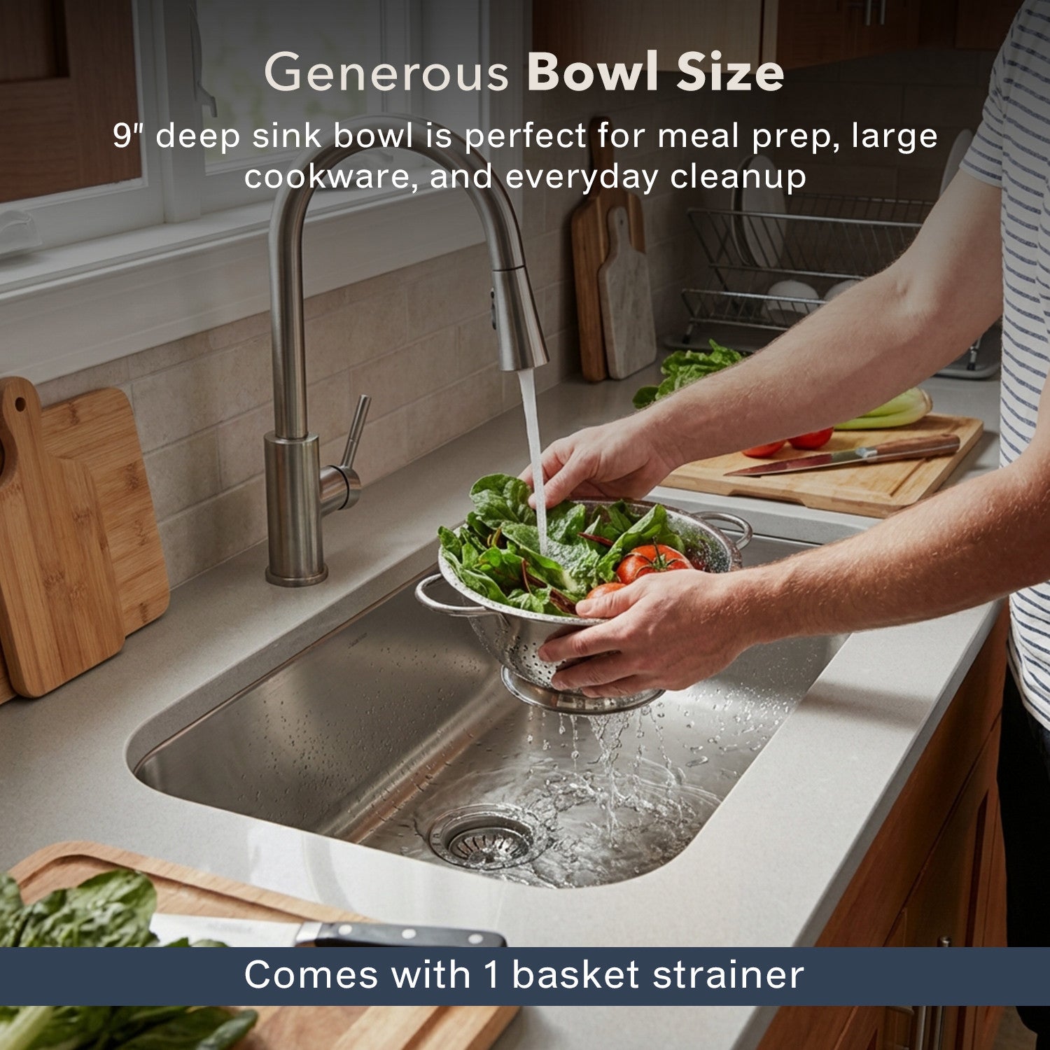 Houzer Eston 32 inch Stainless Steel Undermount Single Bowl Kitchen Sink - STL-3600